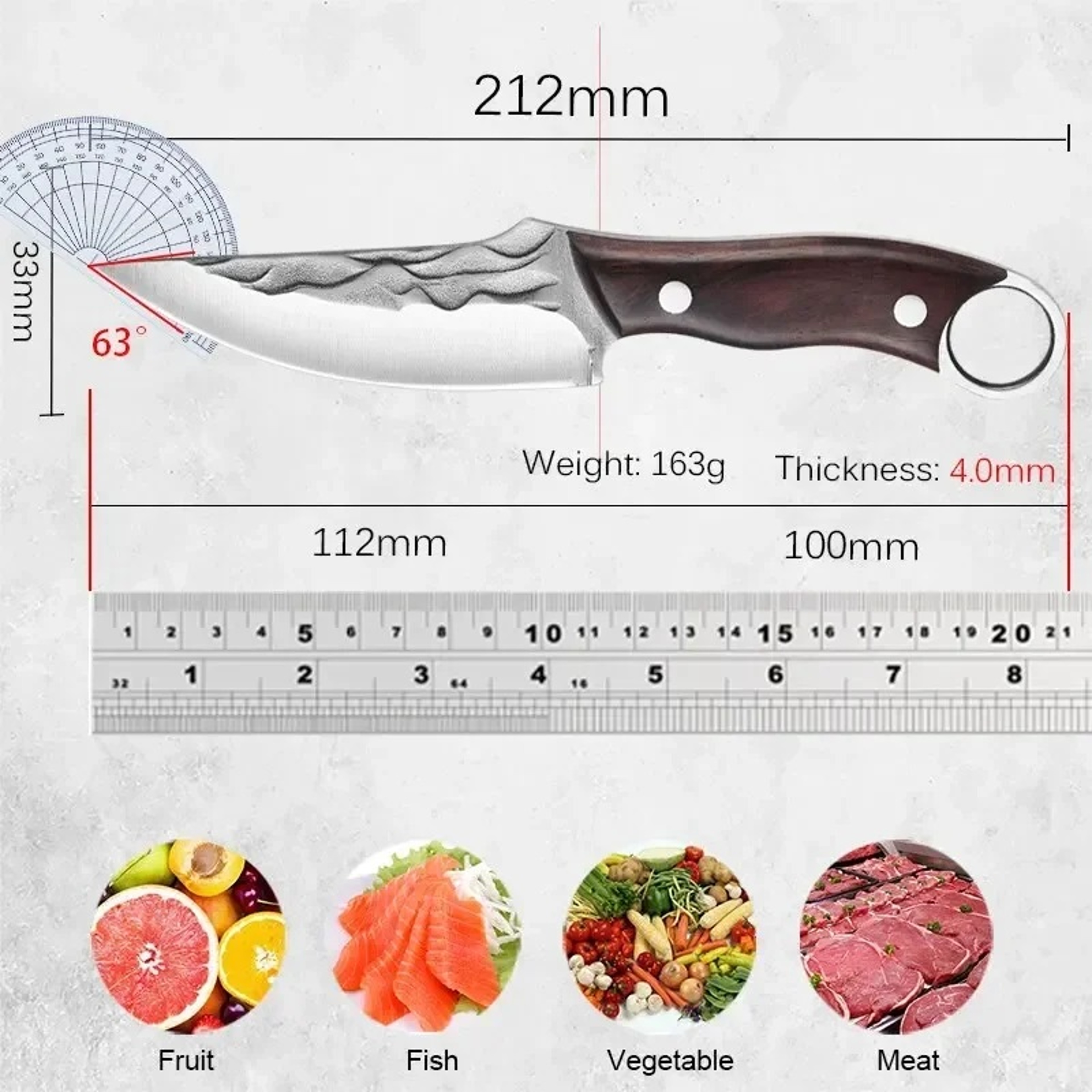 Premium Sharp Boning Knife Stainless Steel Multi Purpose Kitchen & Camping Knife – view 5