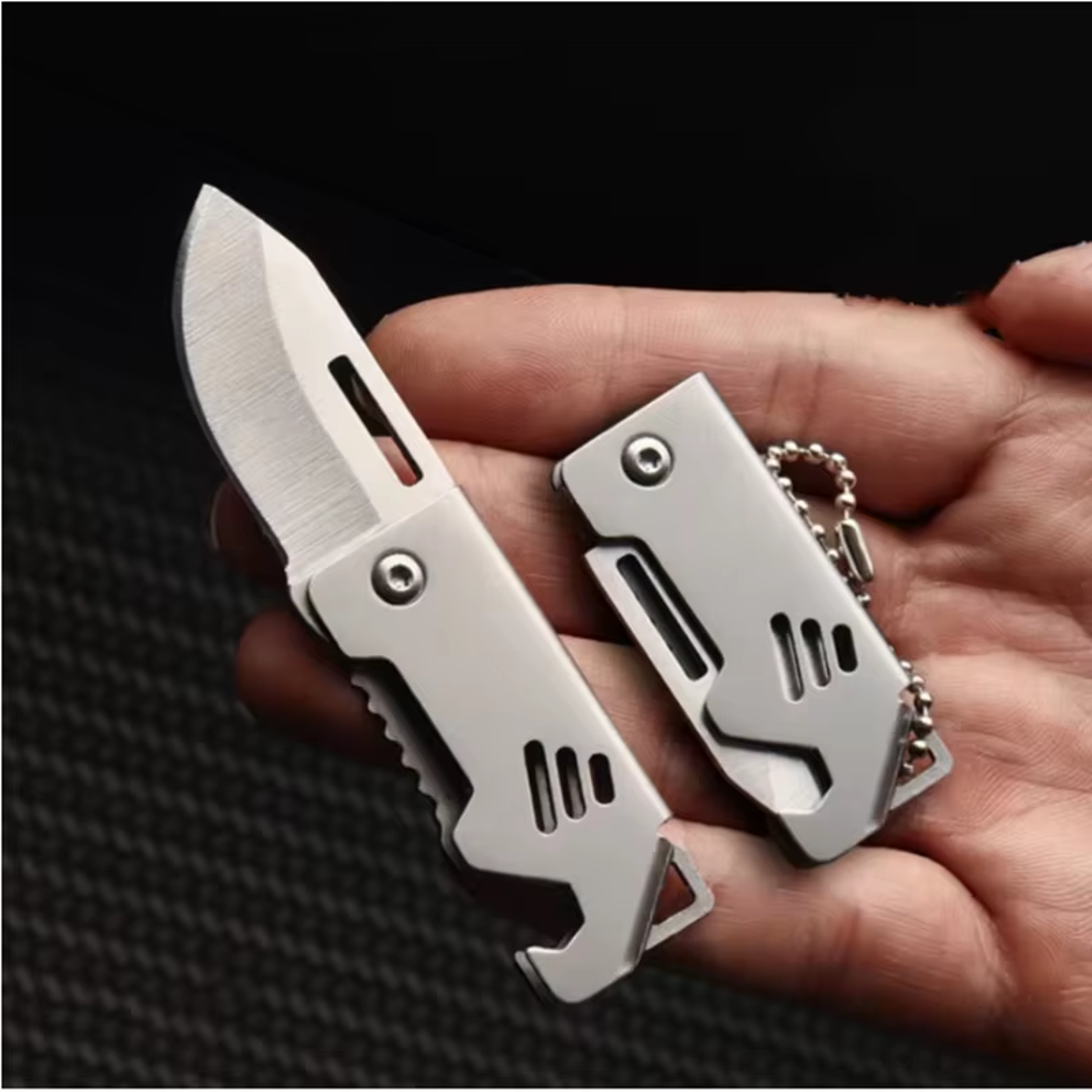 Mini Outdoor Folding Knife With Steel Portable Camping  Survival Tool 0