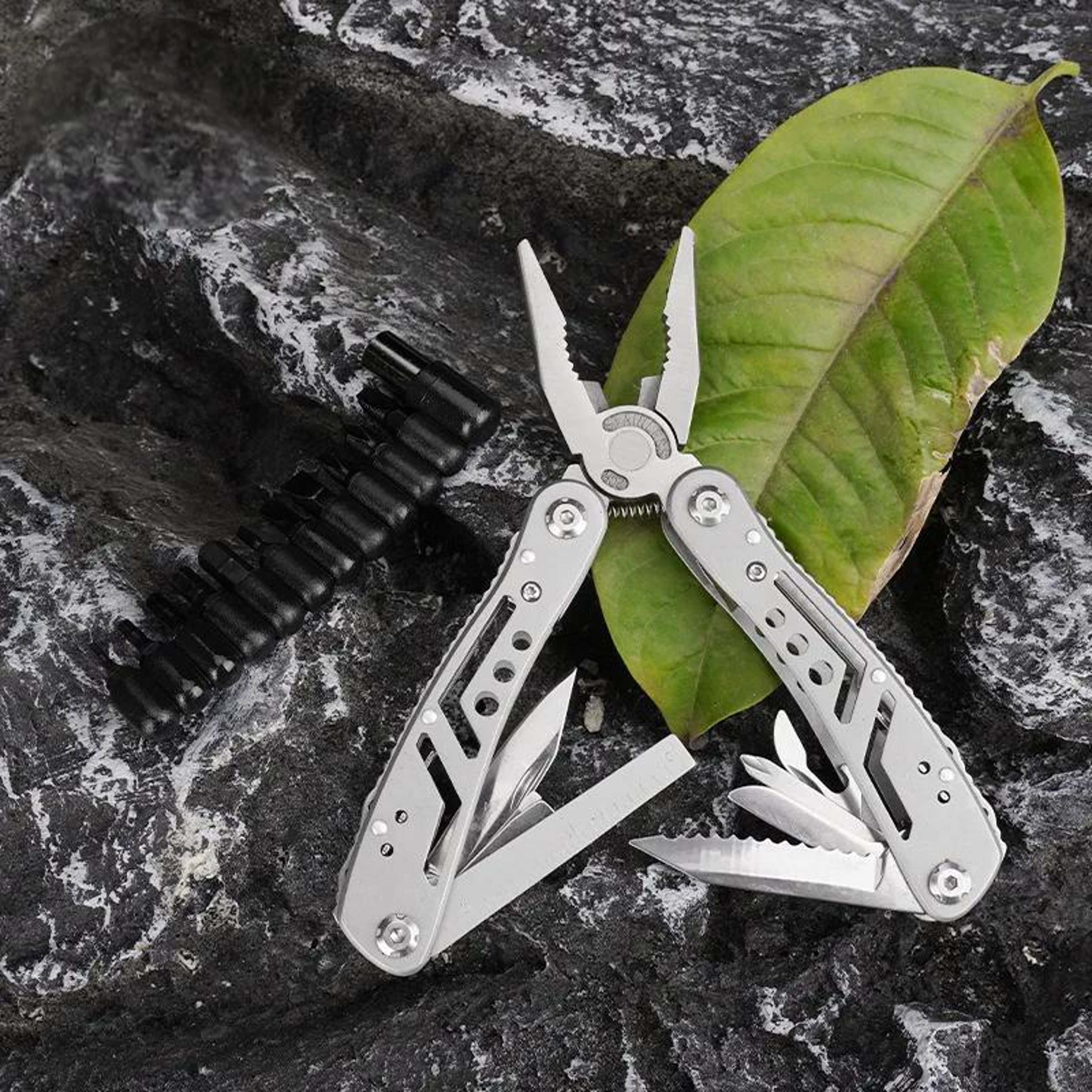 Premium Stainless Steel Multitool Pliers  Knife Portable Camping Survival Tool For Men  Dad Gifts 2
