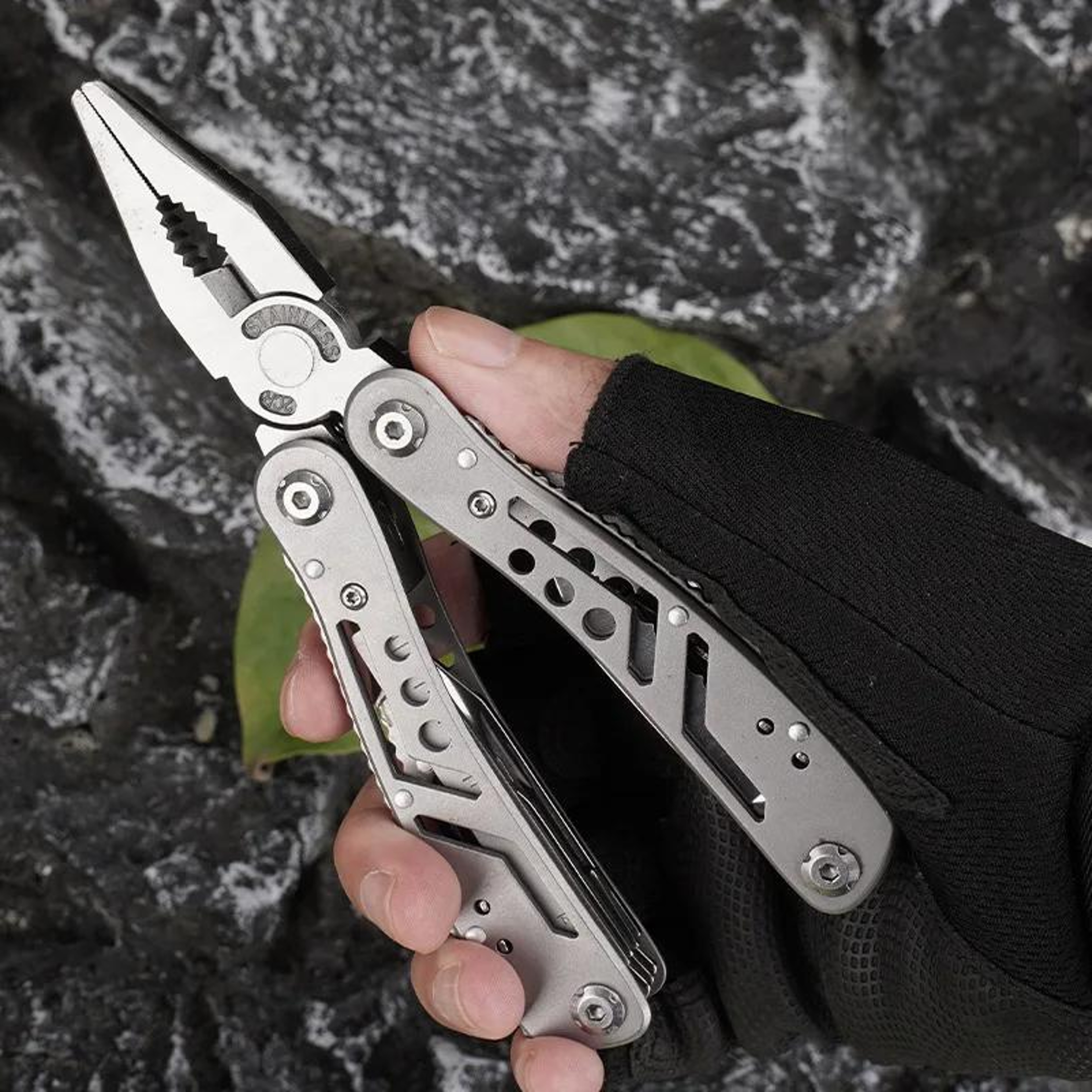 Premium Stainless Steel Multitool Pliers  Knife Portable Camping Survival Tool For Men  Dad Gifts 3