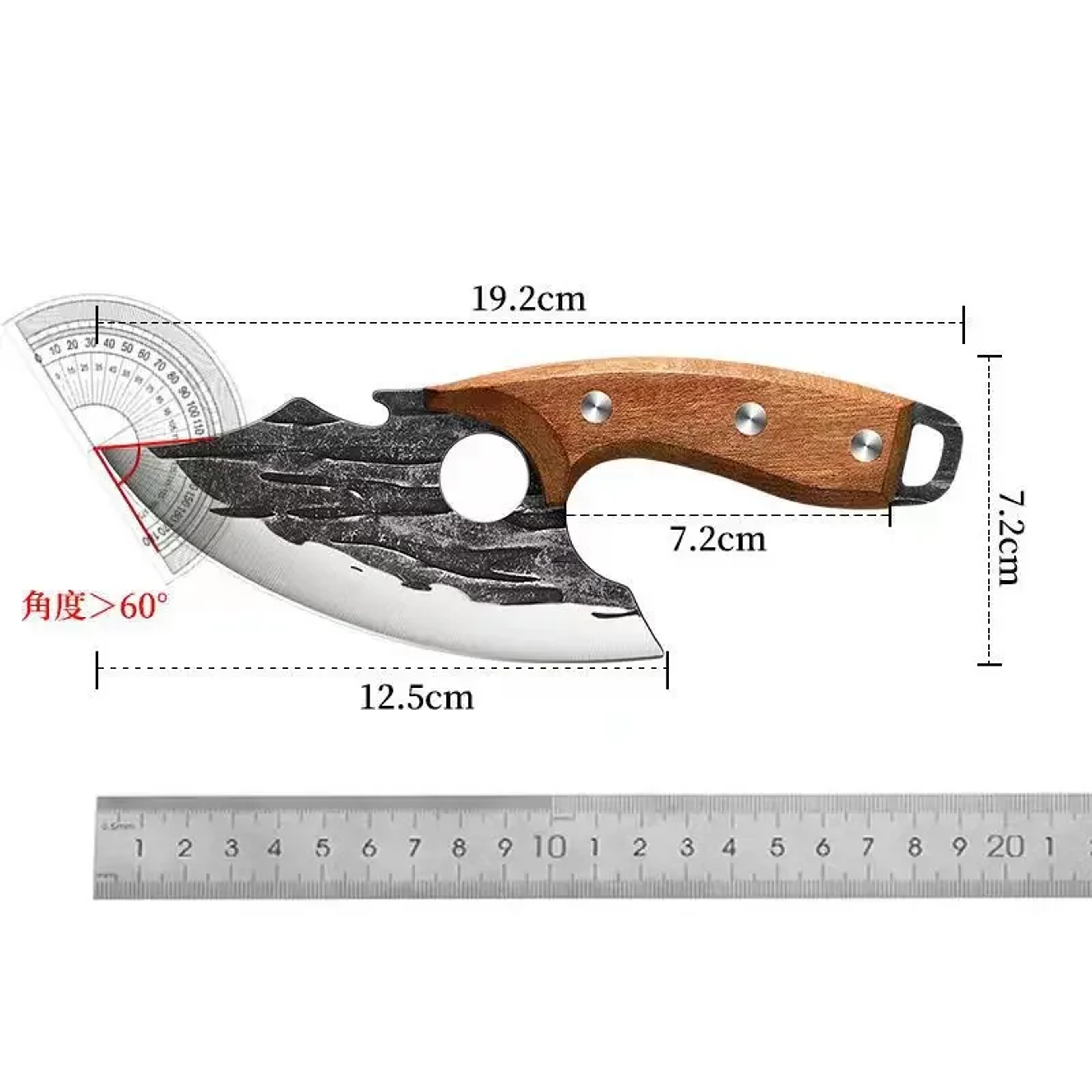 Professional Hand Forged Bone Picking  Meat Cutting Knife Outdoor Butcher Tool 2