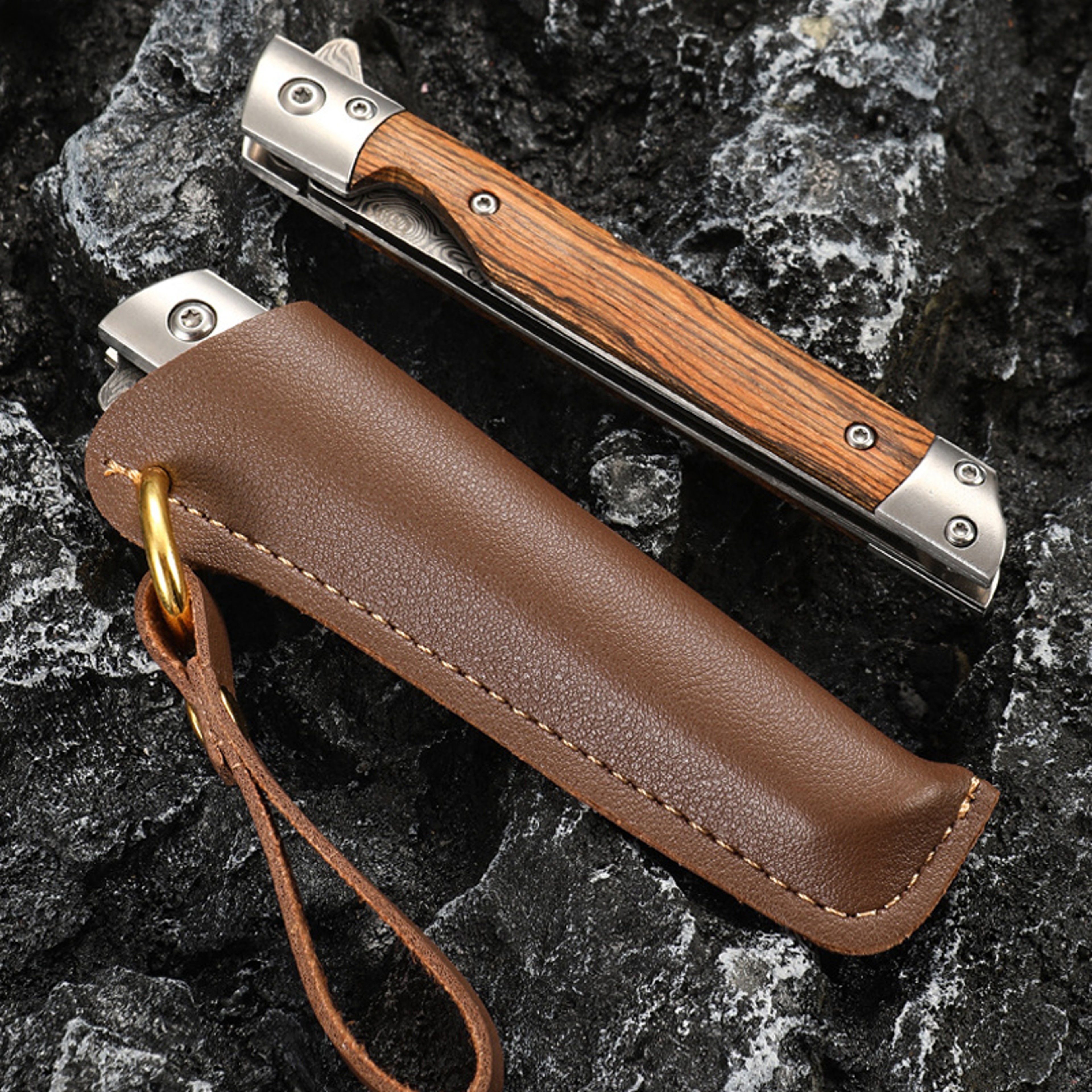 Premium Damascus Folding Knife Outdoor Quick Open Pocket Knife – view 5