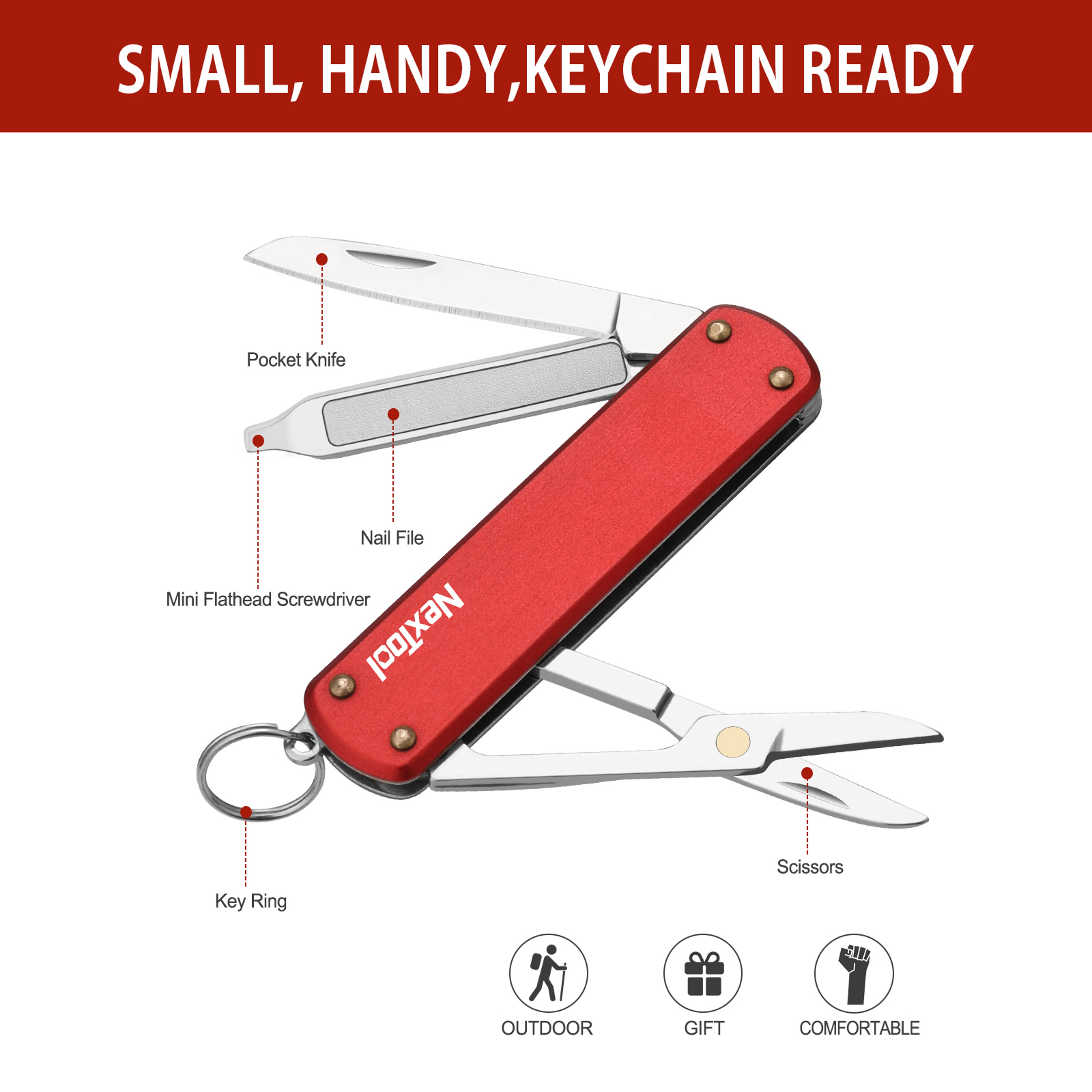 NexTool Mini Folding Knife  Multifunction Pocket Tool With Scissors 3