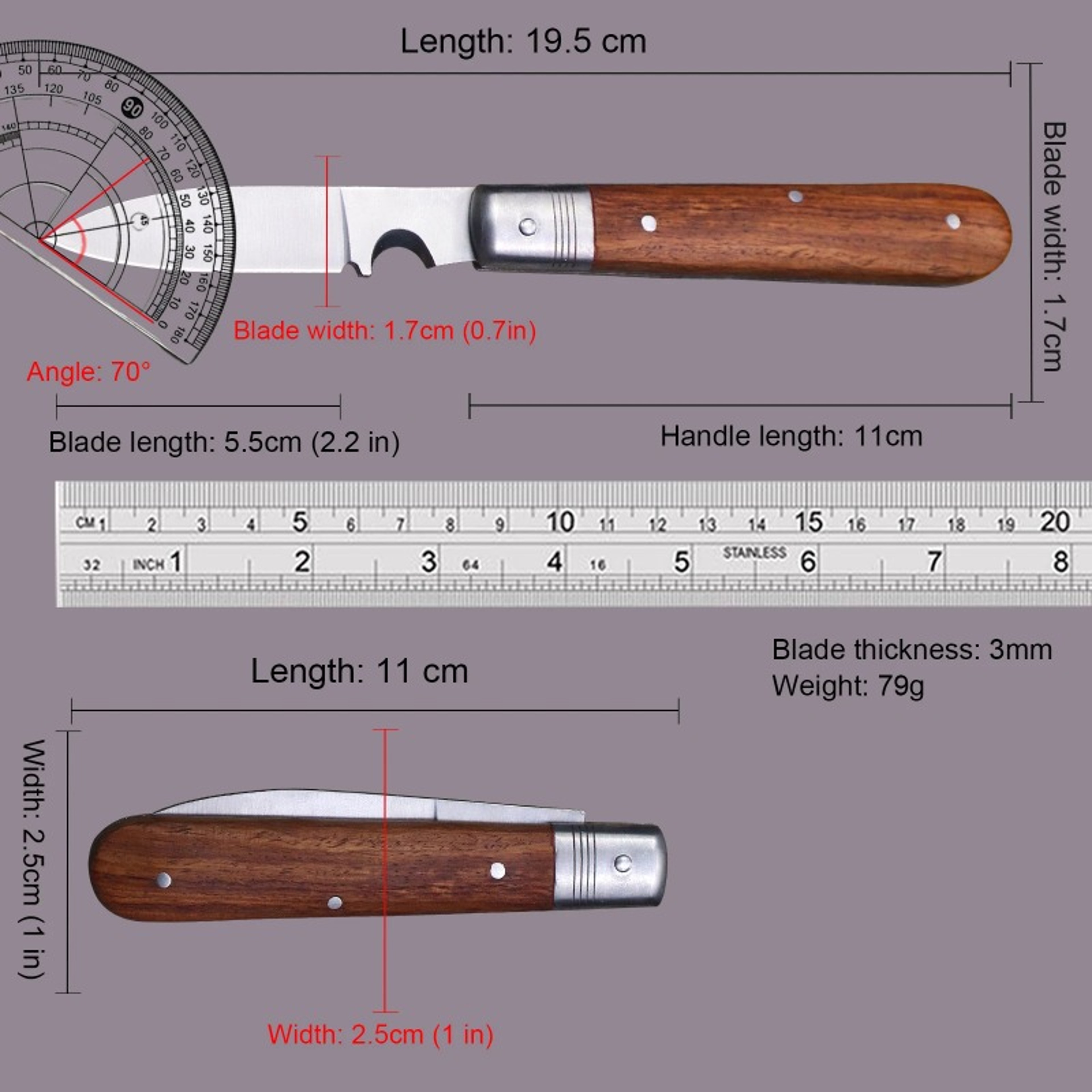 Premium Steel Multi Function Pocket Knife for Camping – view 6