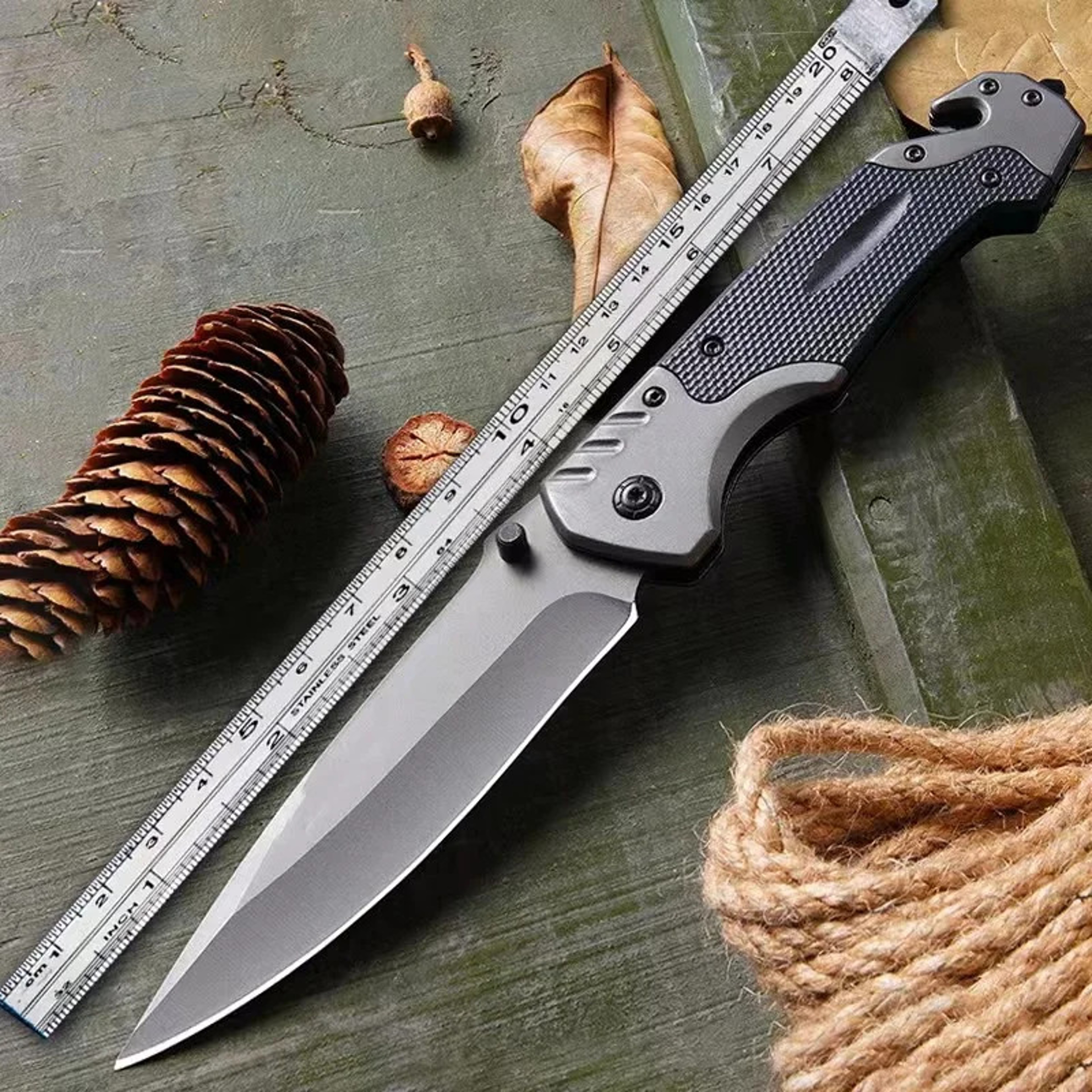 Tactical Camping Pocket Knife & Outdoor Survival Knife Compact Knife with Folding Defense Blade – view 3