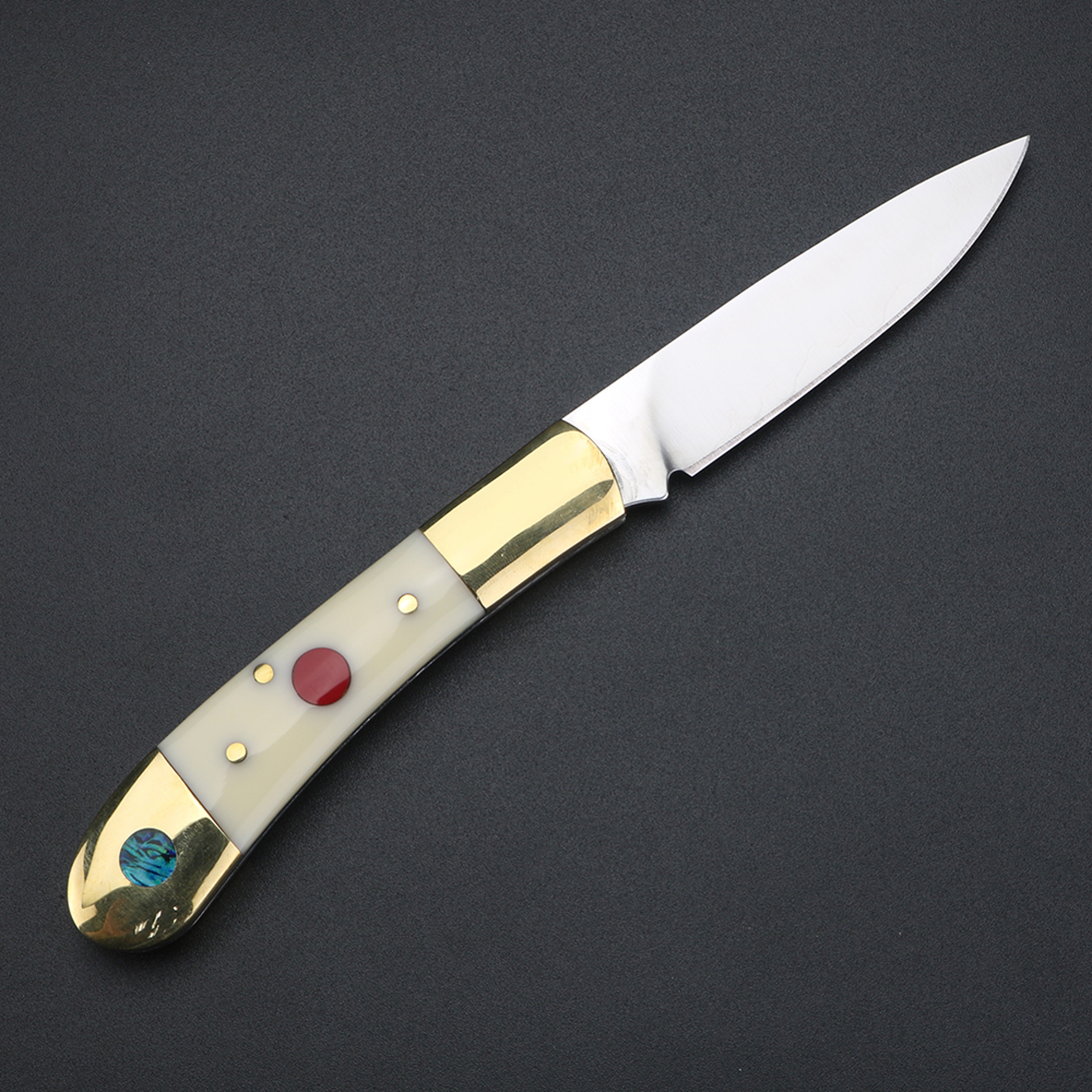 Premium Brass Handle Folding Knife Stainless Steel Pocket Knife, Perfect Gift – view 4