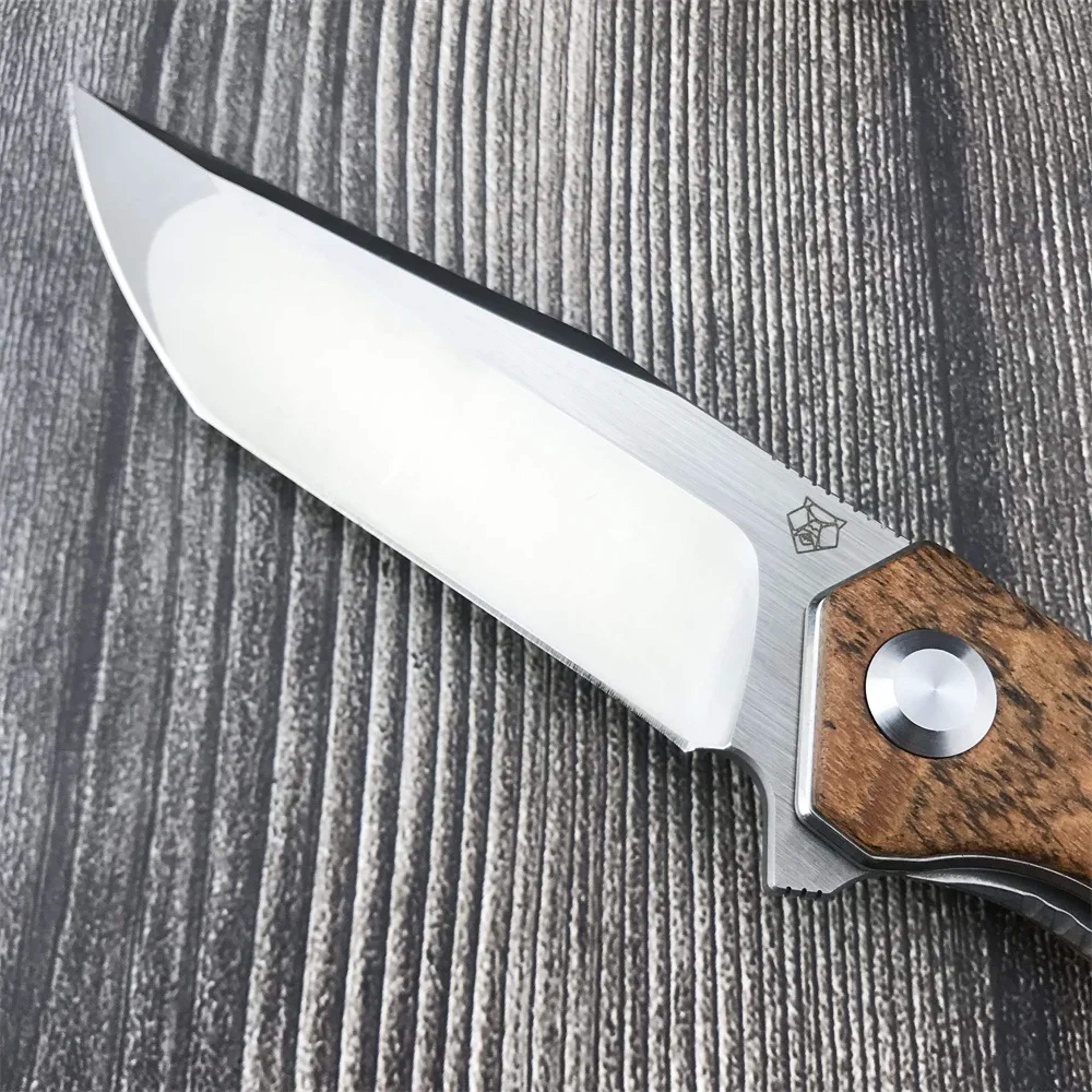 Steel Folding Pocket Knife with Sandalwood Handle for Camping – view 2