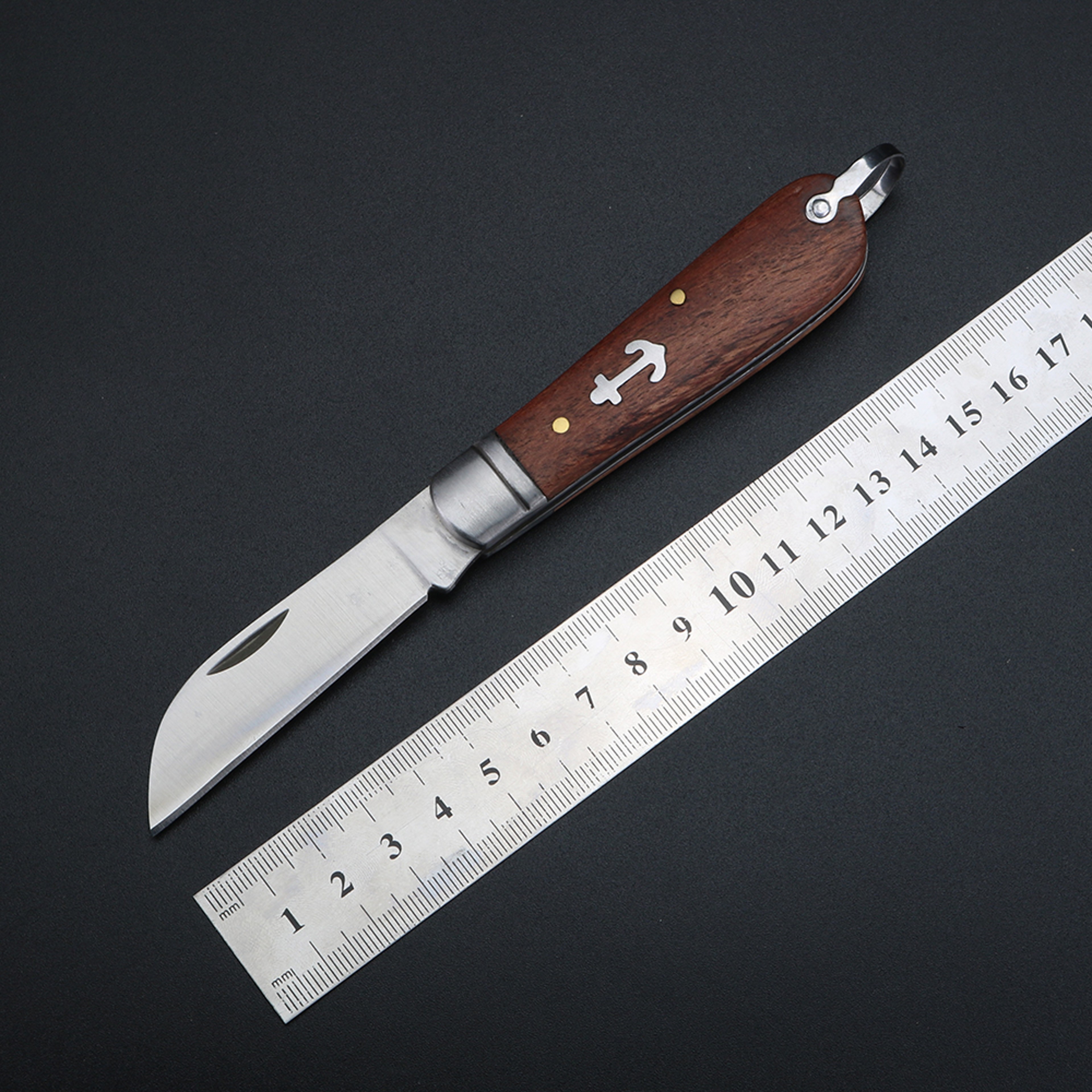 Yellow Sandalwood Camping Folding Knife for Outdoor Food Prep – view 6