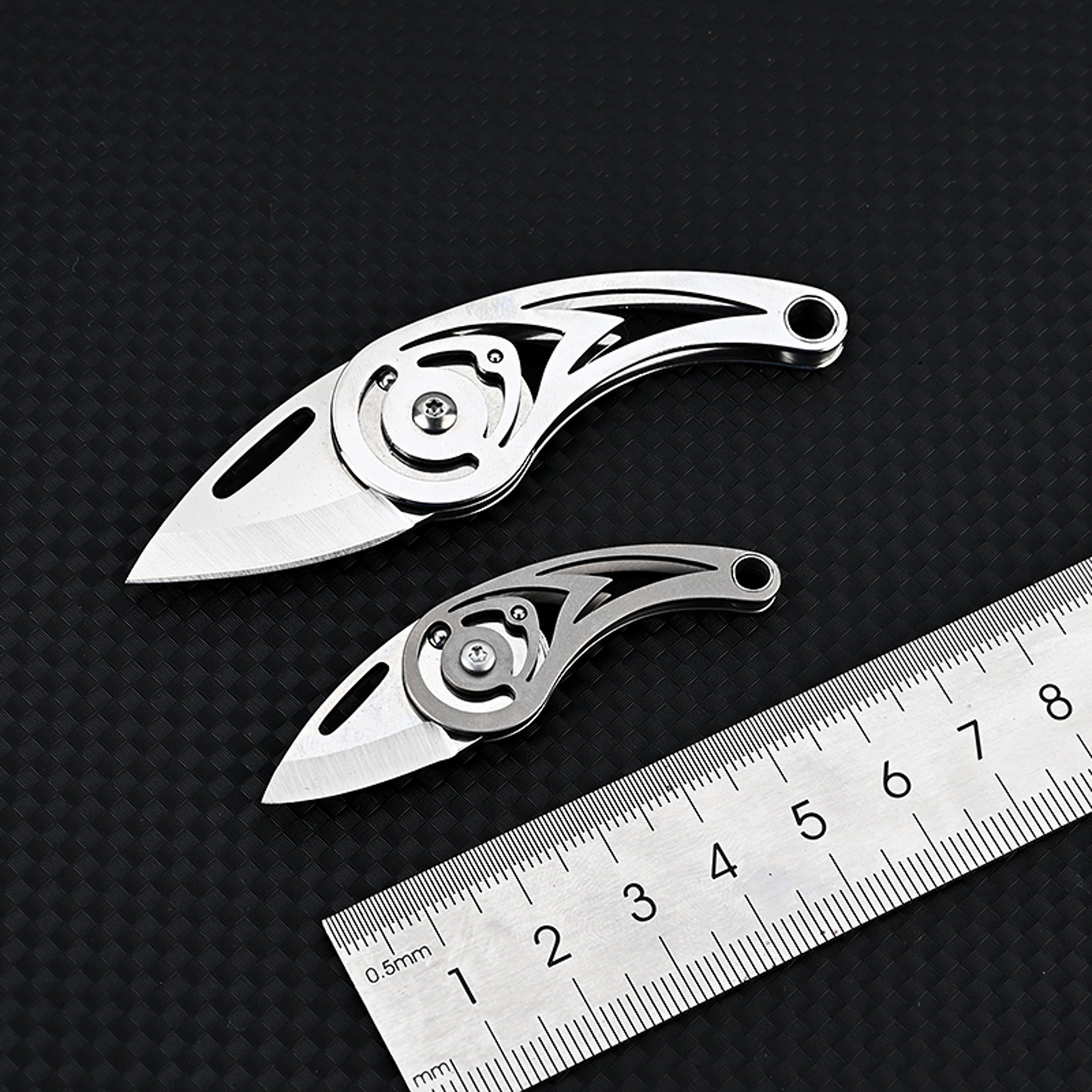 Titanium Mini Folding Knife Steel Keychain Tool – view 3