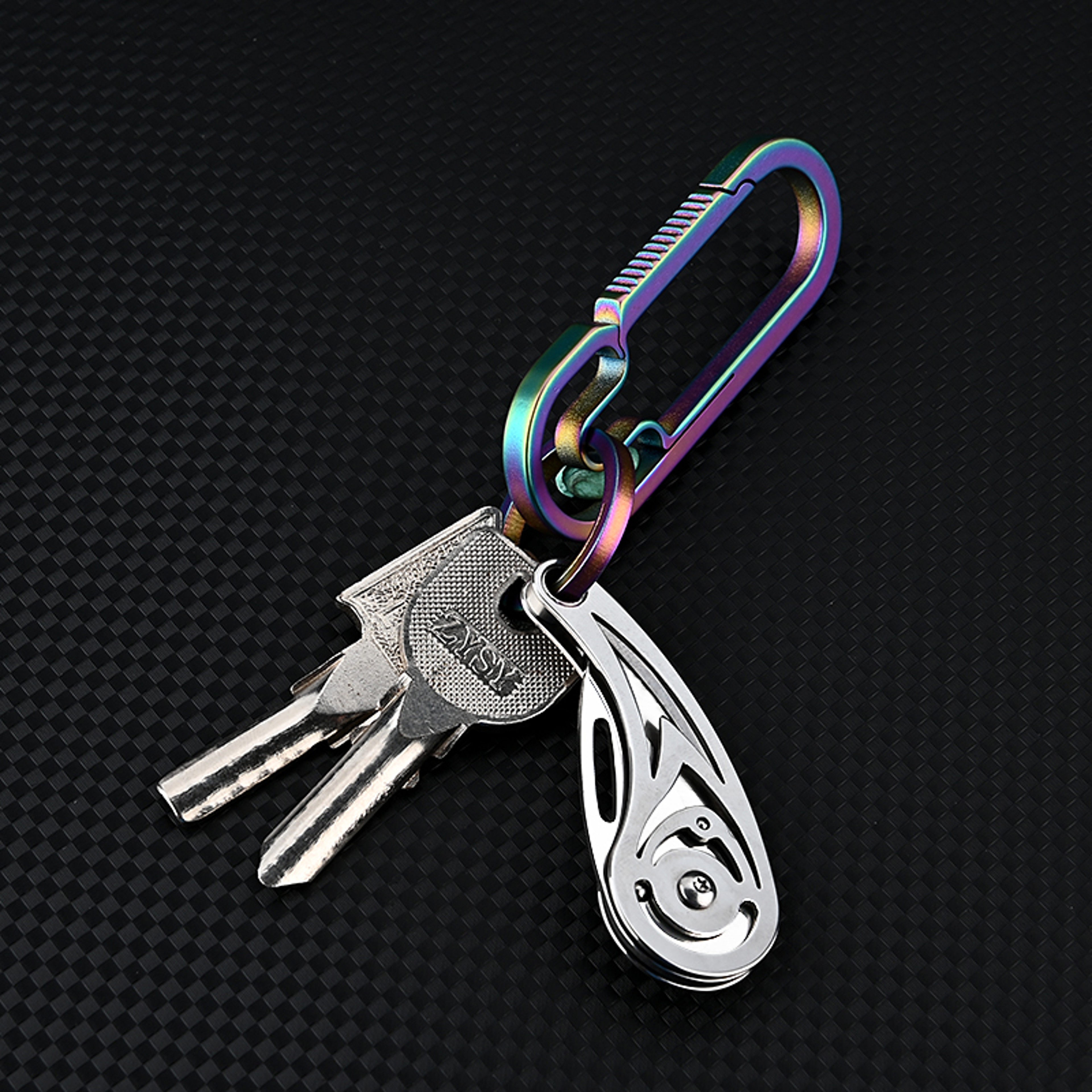 Titanium Mini Folding Knife Steel Keychain Tool – view 5