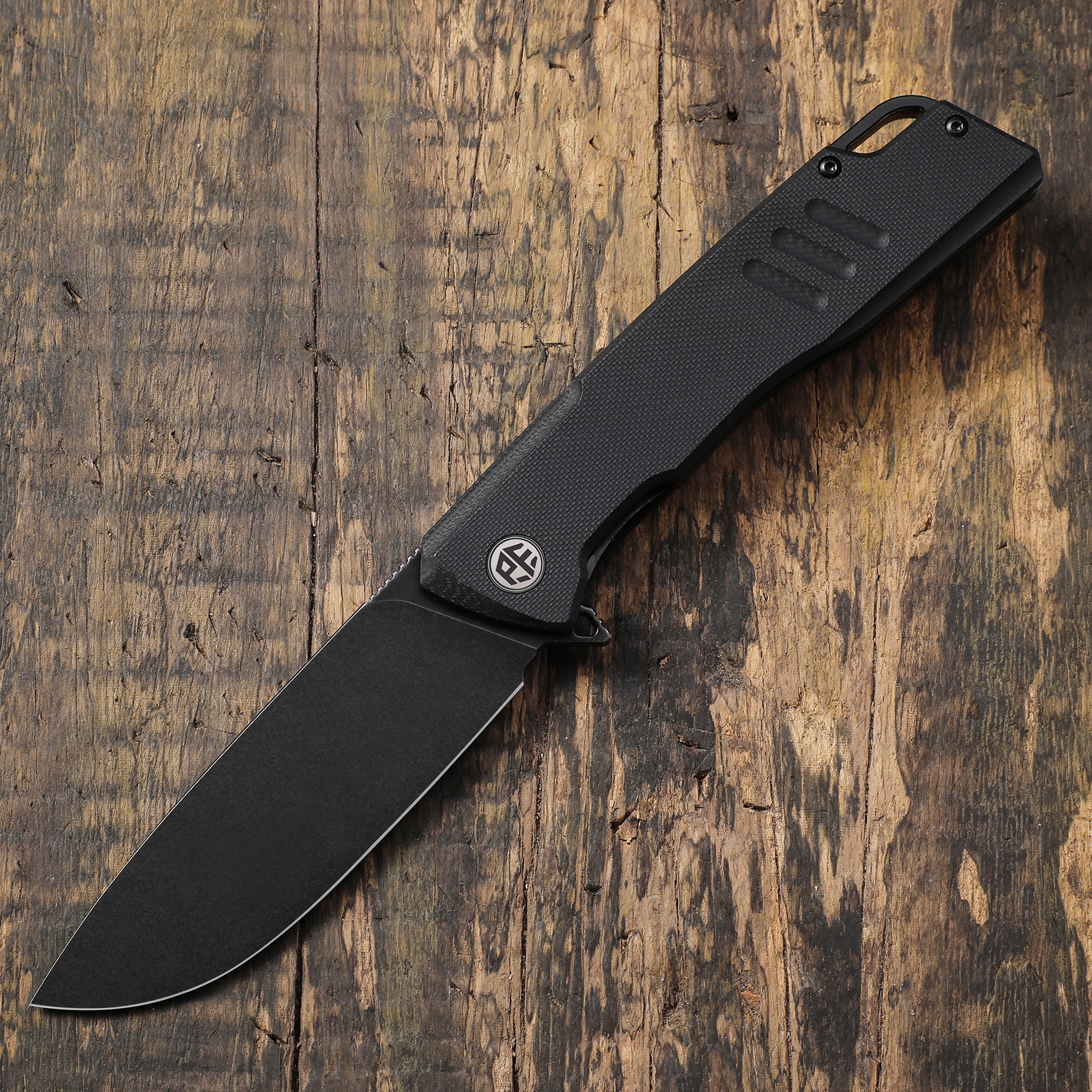 Petrified Fish Steel Folding Knife With Grip 10