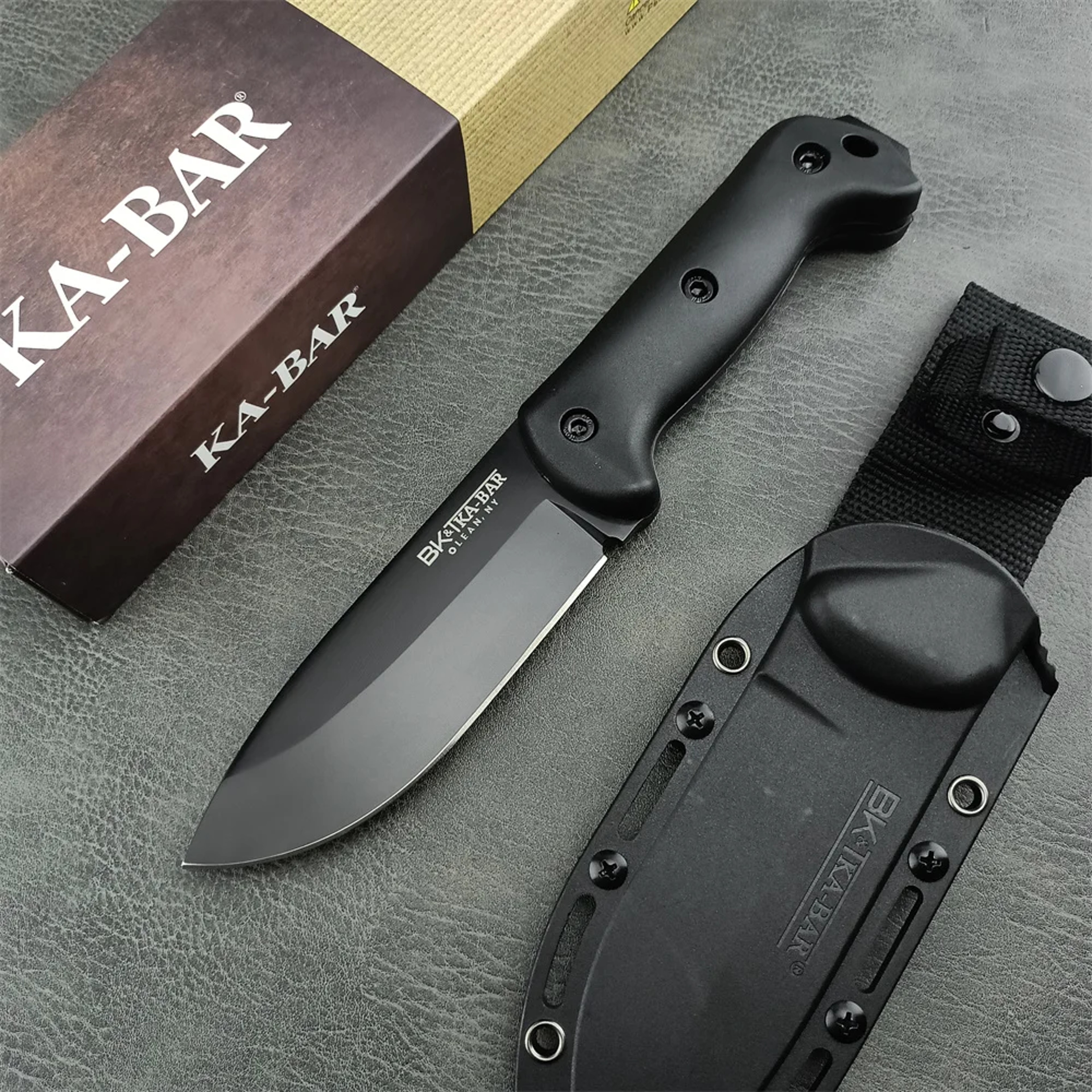 TrekMaster Fixed Blade Camping Knife Blade Outdoor Survival Knife with Nylon Handle & Sheath – view 1