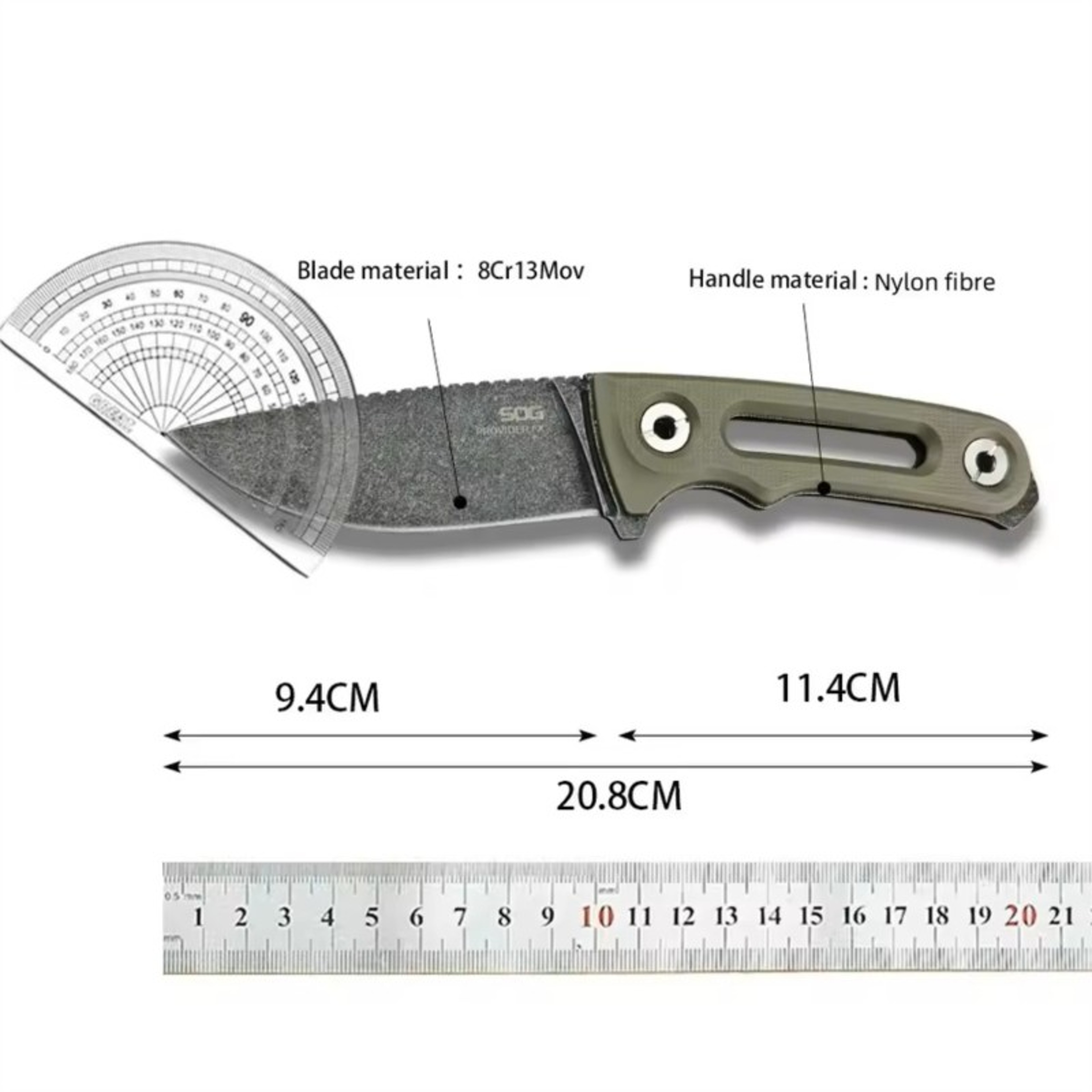 Provider Full Tang Survival Knife with Sheath Outdoor Hunting Knife – view 6