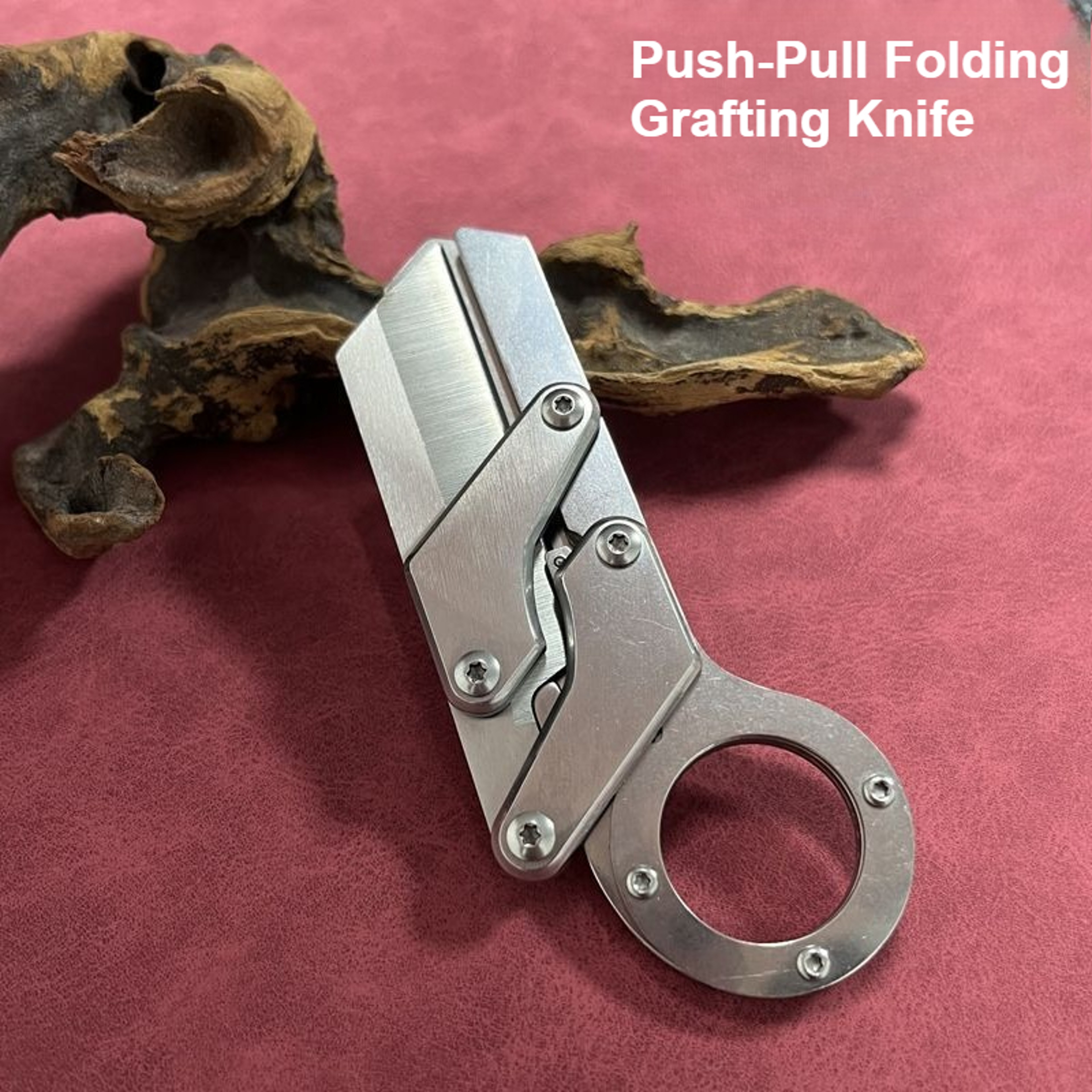 High Carbon Steel Grafting Knife Push Pull Folding Tool for Fruit Trees – view 7