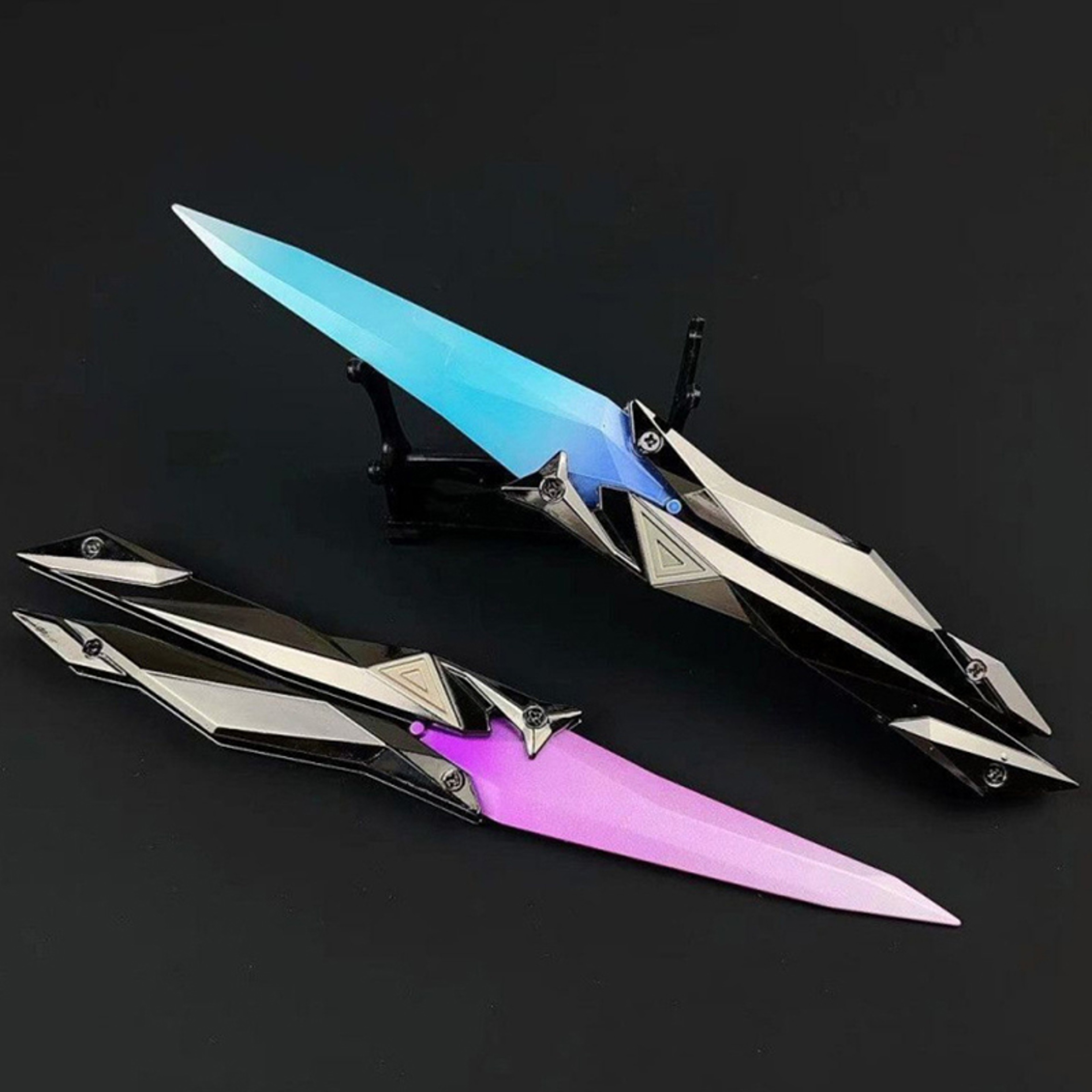 Engraved Butterfly Knife Trainer Foldable Cosplay Knife Prop – view 3
