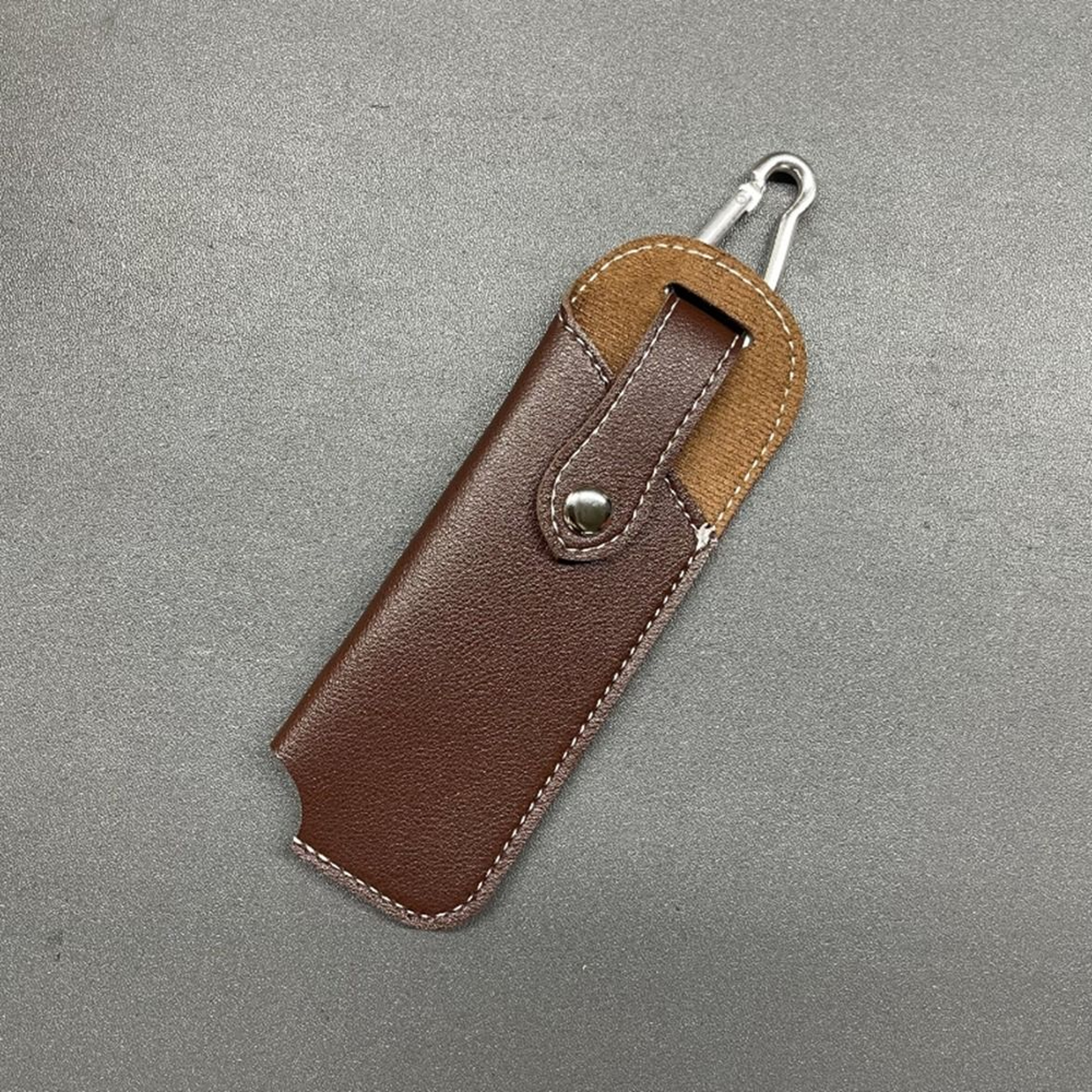 Leather Folding Knife Sheath with Belt Loop and Flashlight Holder – view 3
