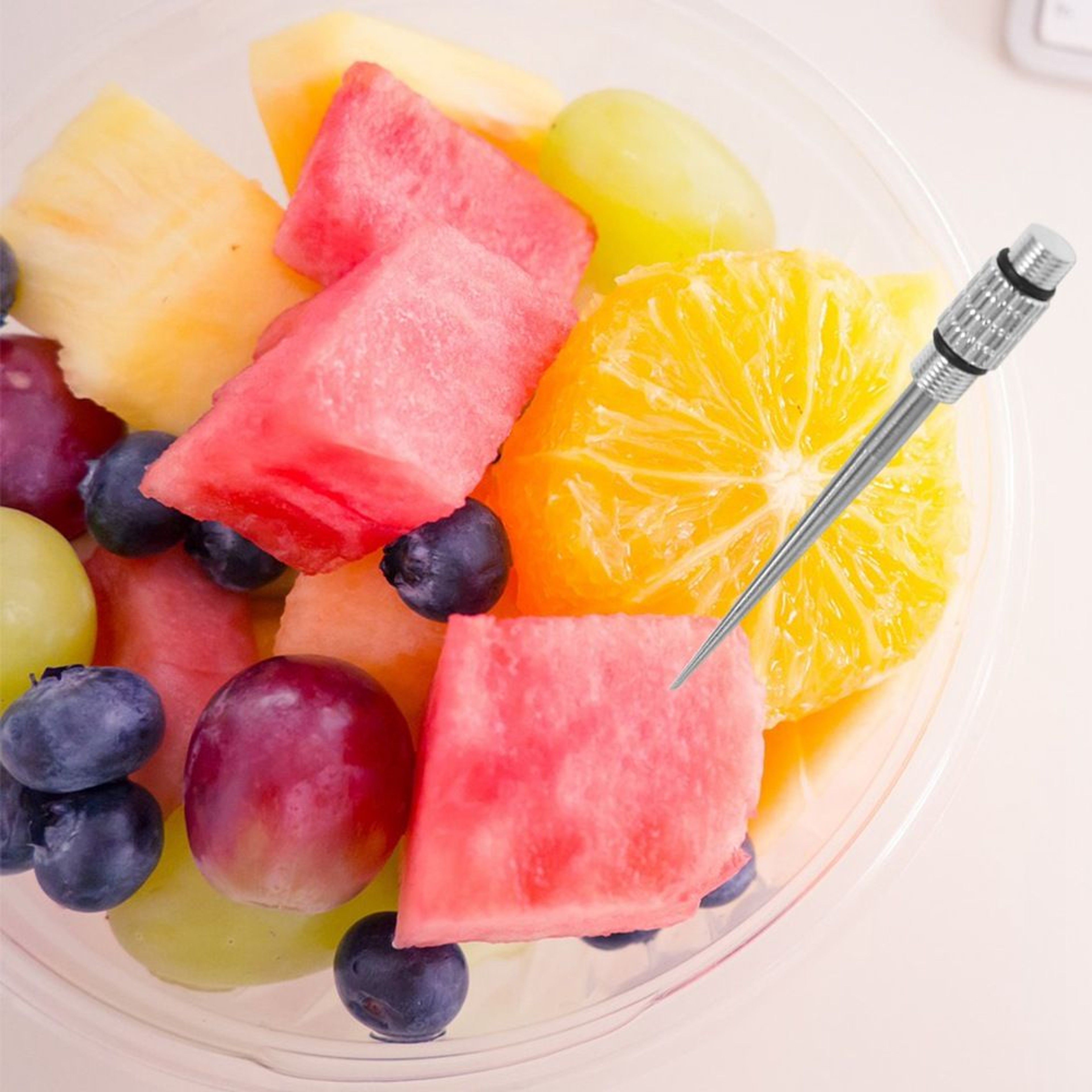 Portable Metal Toothpick with Holder Reusable Fruit Fork for Travel – view 6