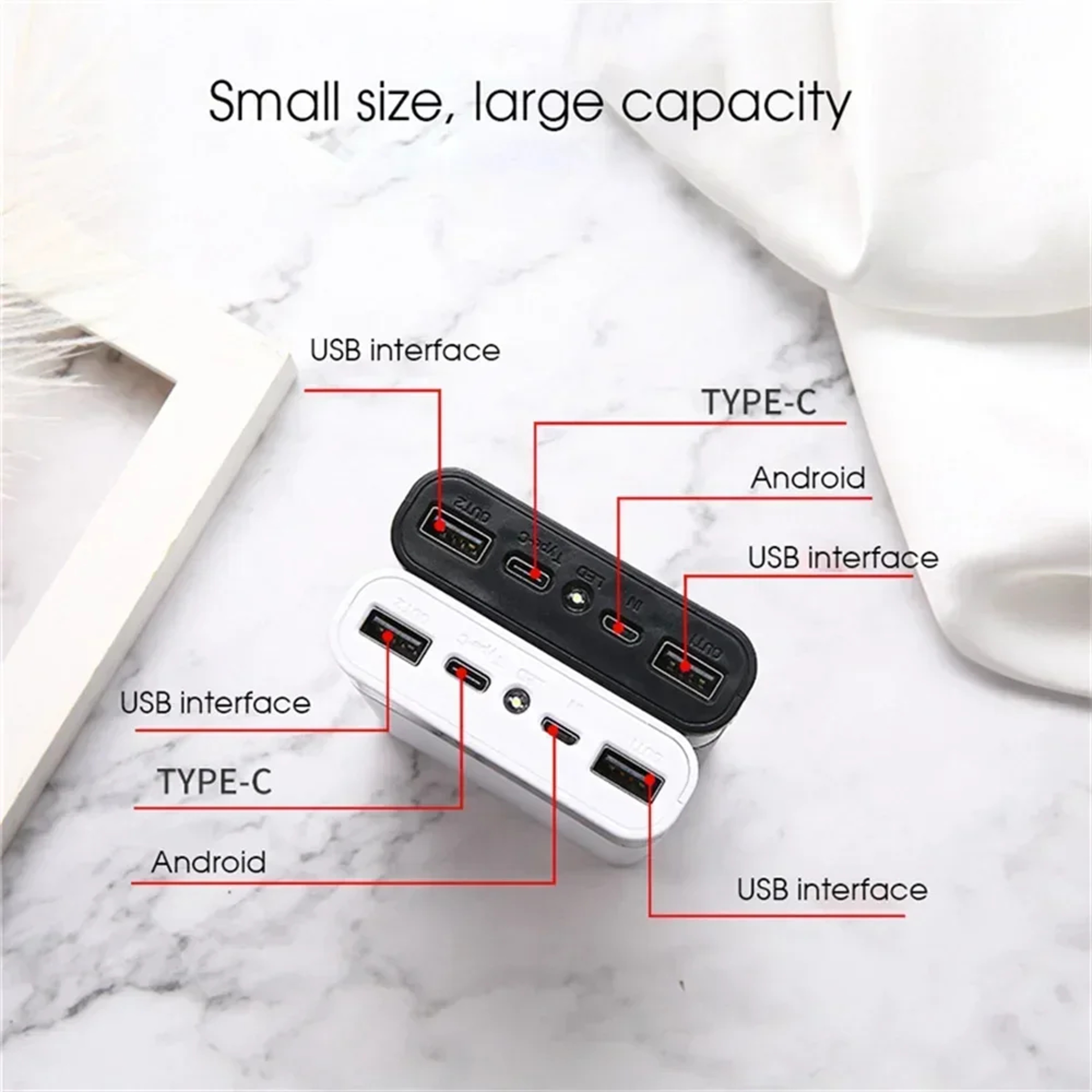 Slot DIY Power Bank Case with USB Type C and Dual USB Charging – view 5