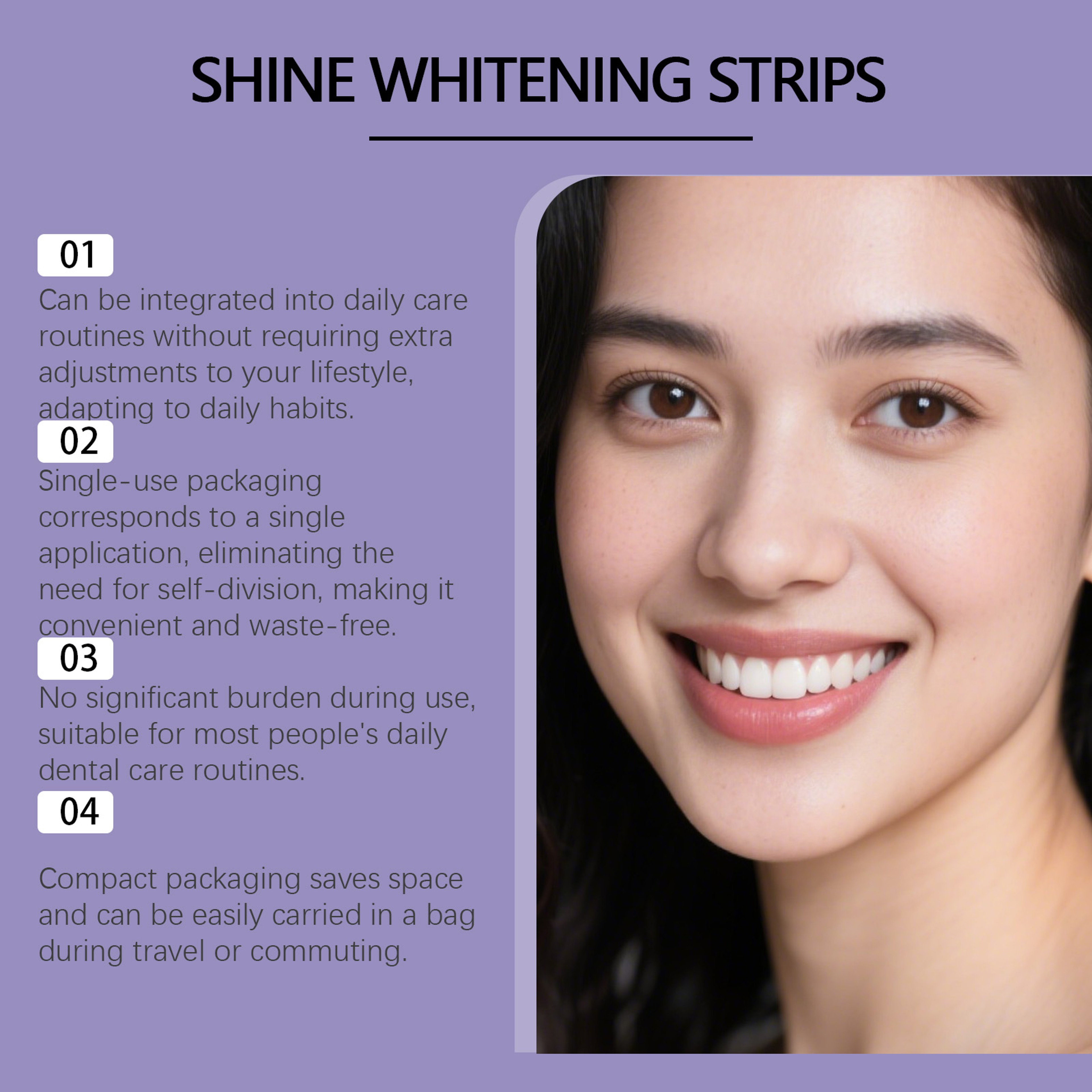 Premium Purple Teeth Whitening Strips Gentle Stain Removal  Oral Care Strips For Sensitive Teeth 4