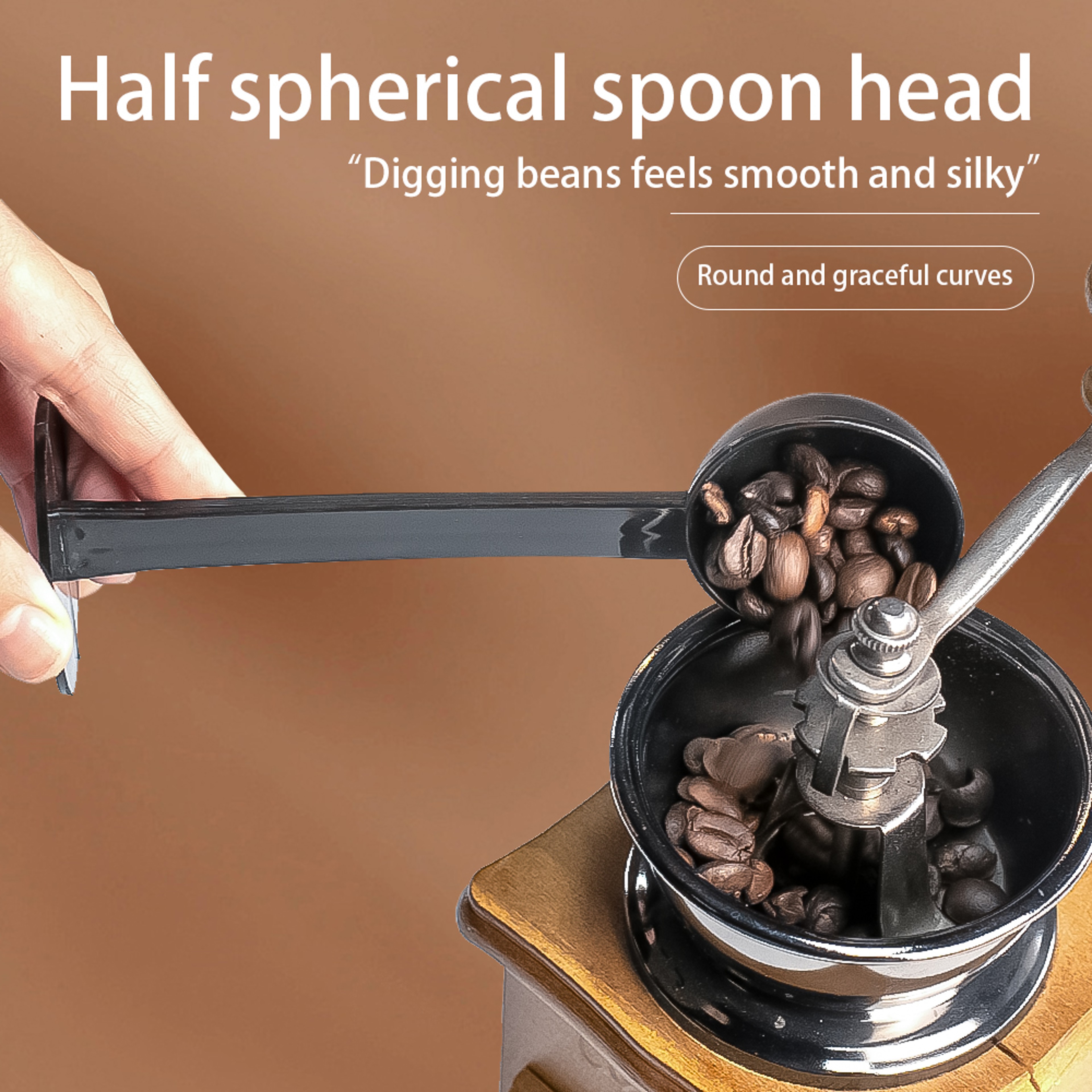 Long Handled Coffee Measuring & Tamping Spoon for Grounds and Powders – view 6