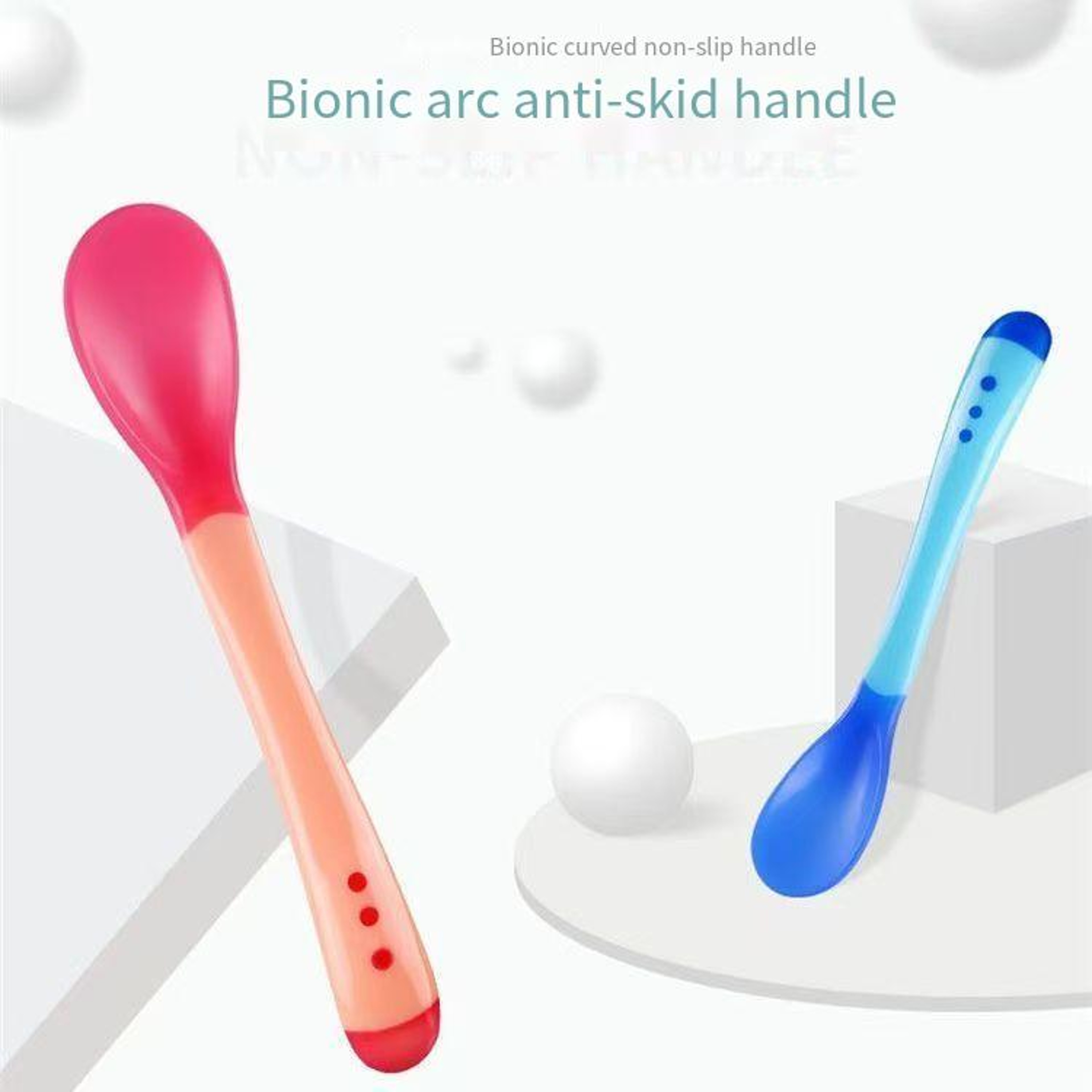 Baby Silicone Temperature-Sensing Feeding Spoon Set – view 3