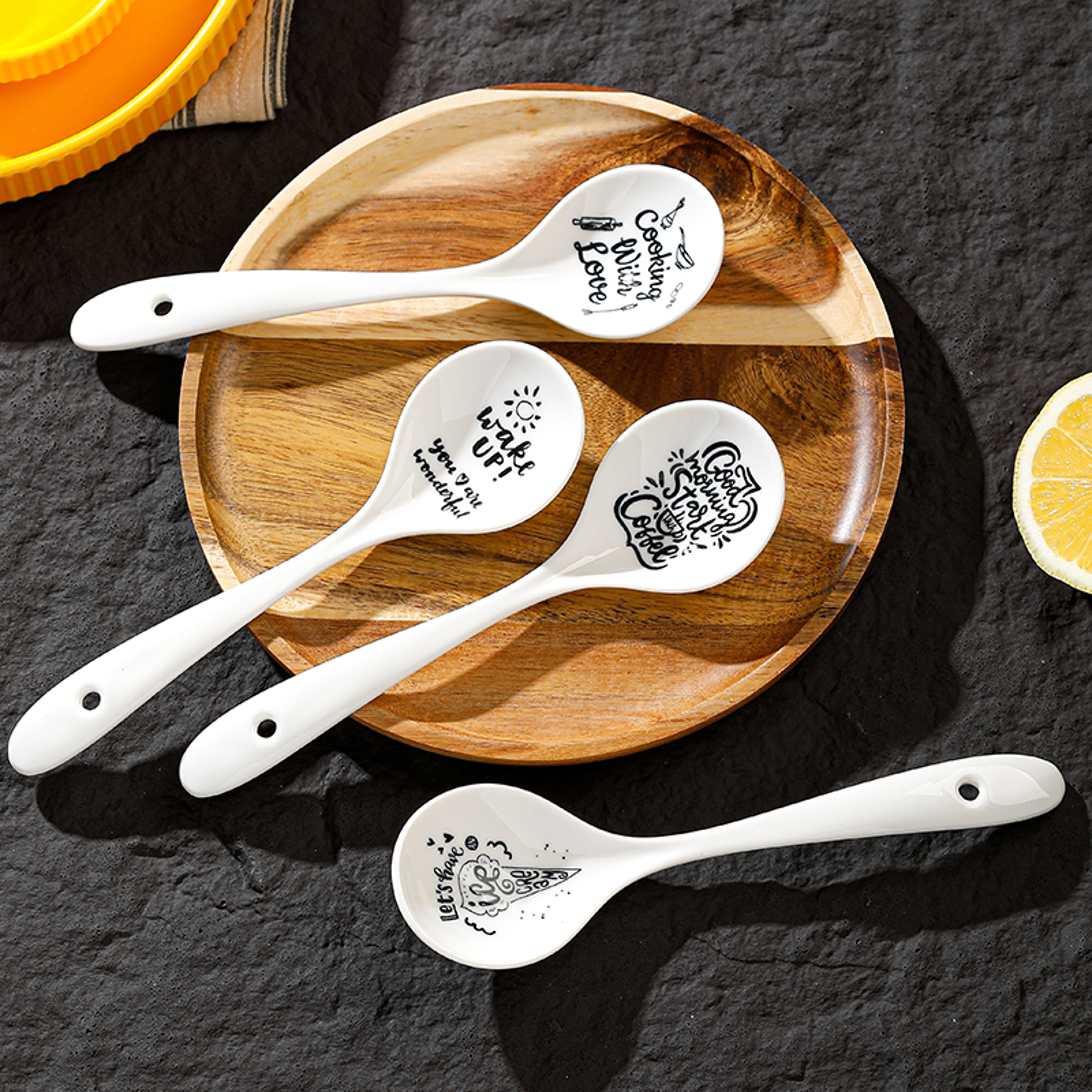 Premium Ceramic Soup Spoon Long Handle Multi Purpose Kitchenware – view 4