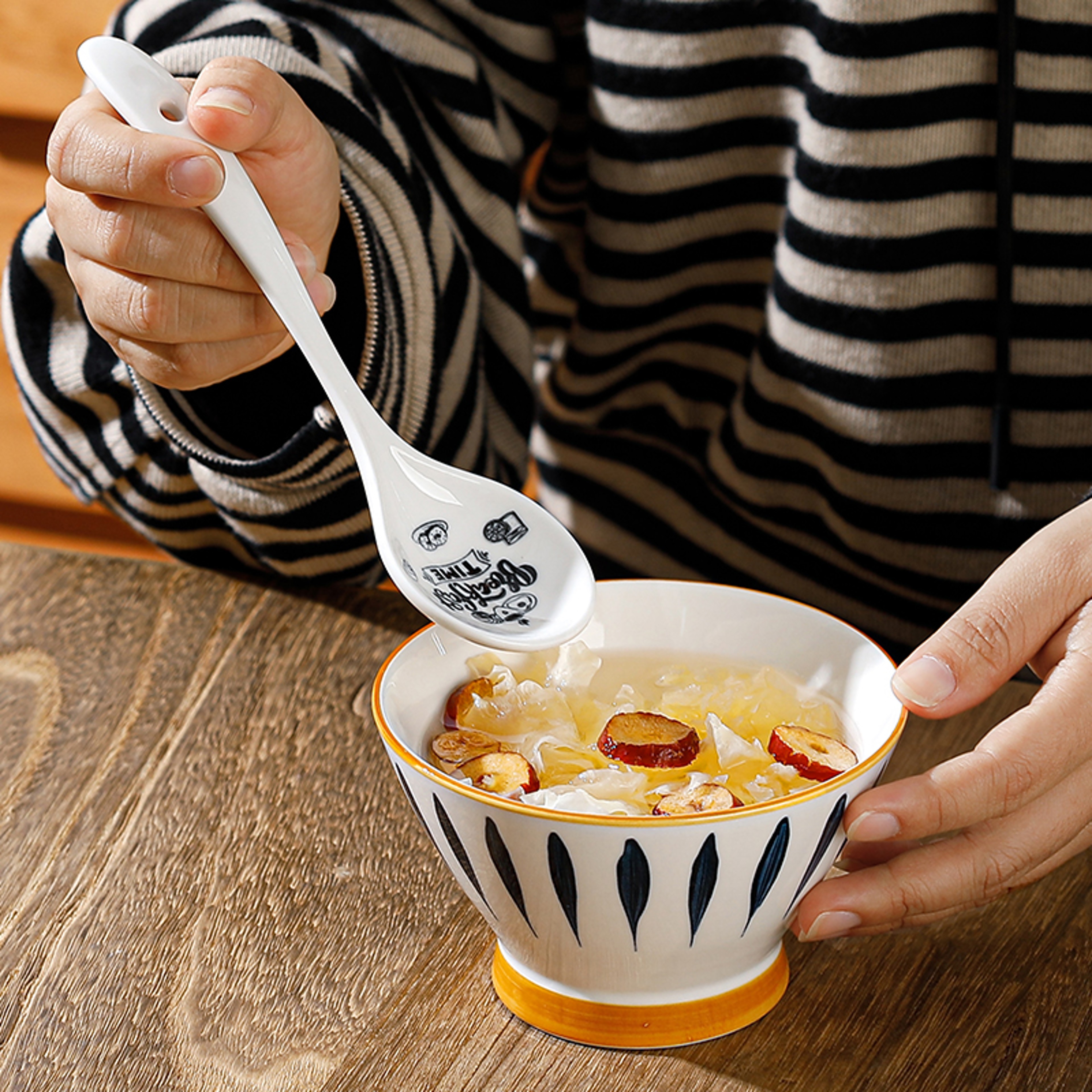 Premium Ceramic Soup Spoon Long Handle Multi Purpose Kitchenware – view 6