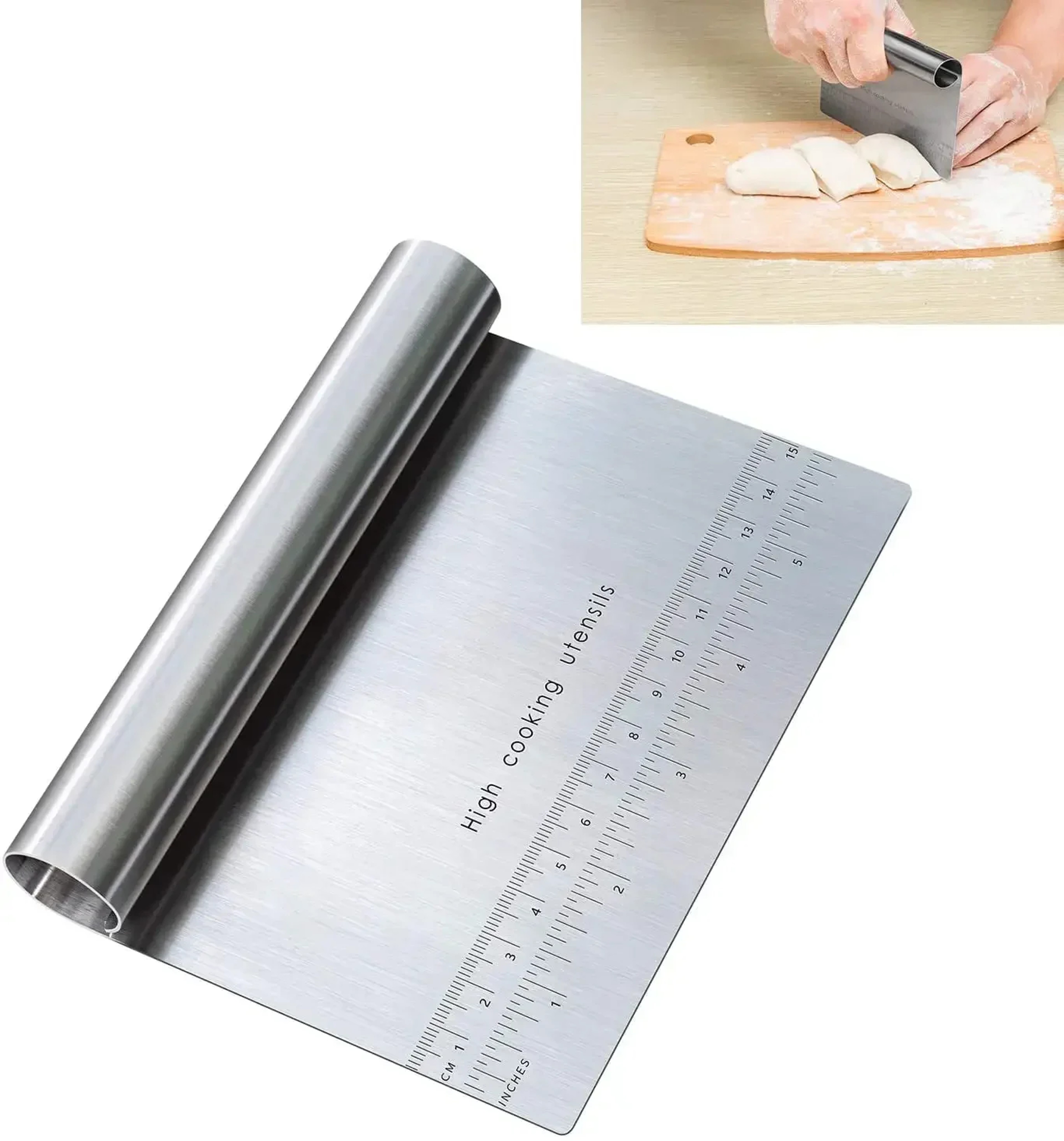 Premium Stainless Steel Cake Scraper & Fondant Spatula Set DIY Baking Tools – view 1