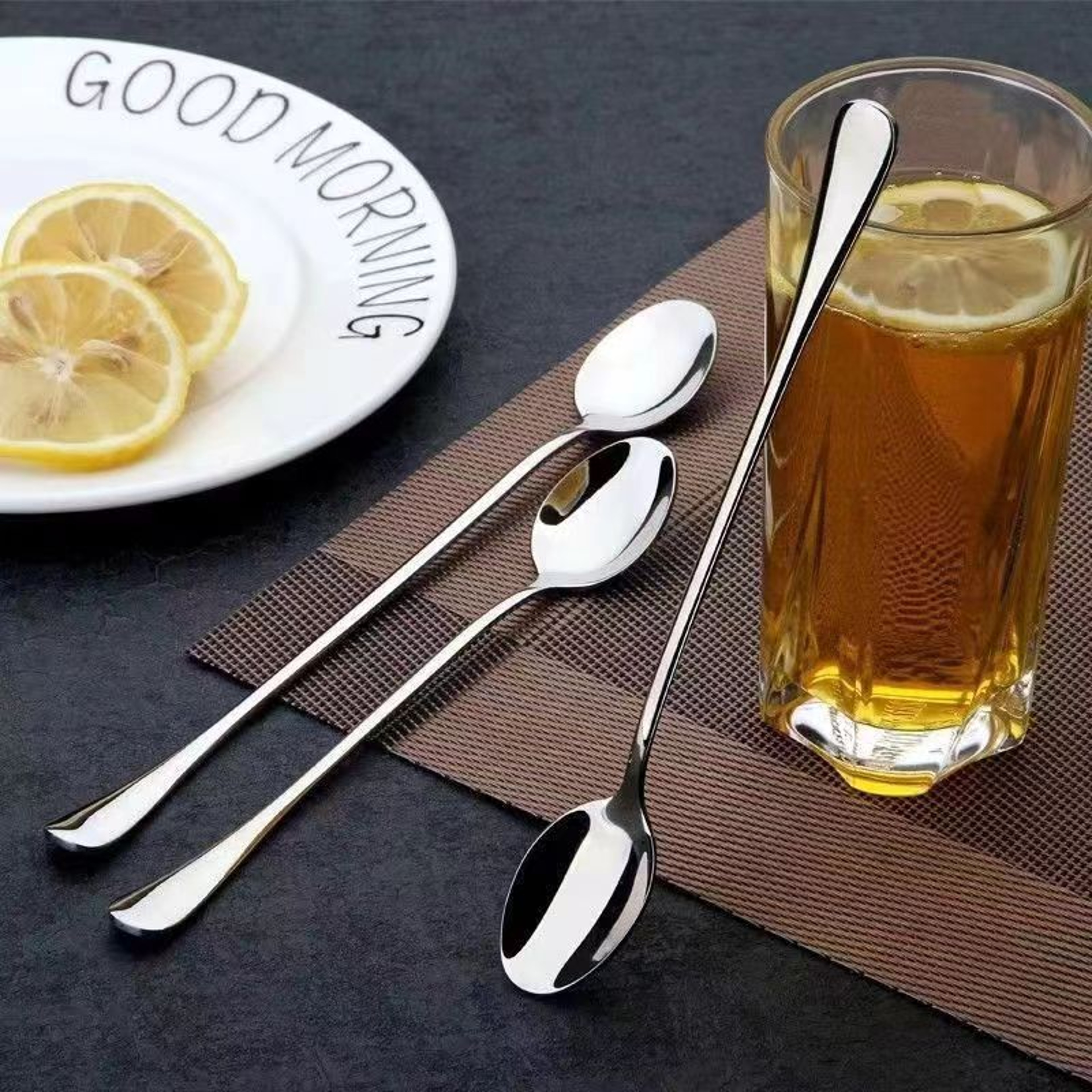 Premium Stainless Steel Long Handled Coffee  Ice Teaspoons 0