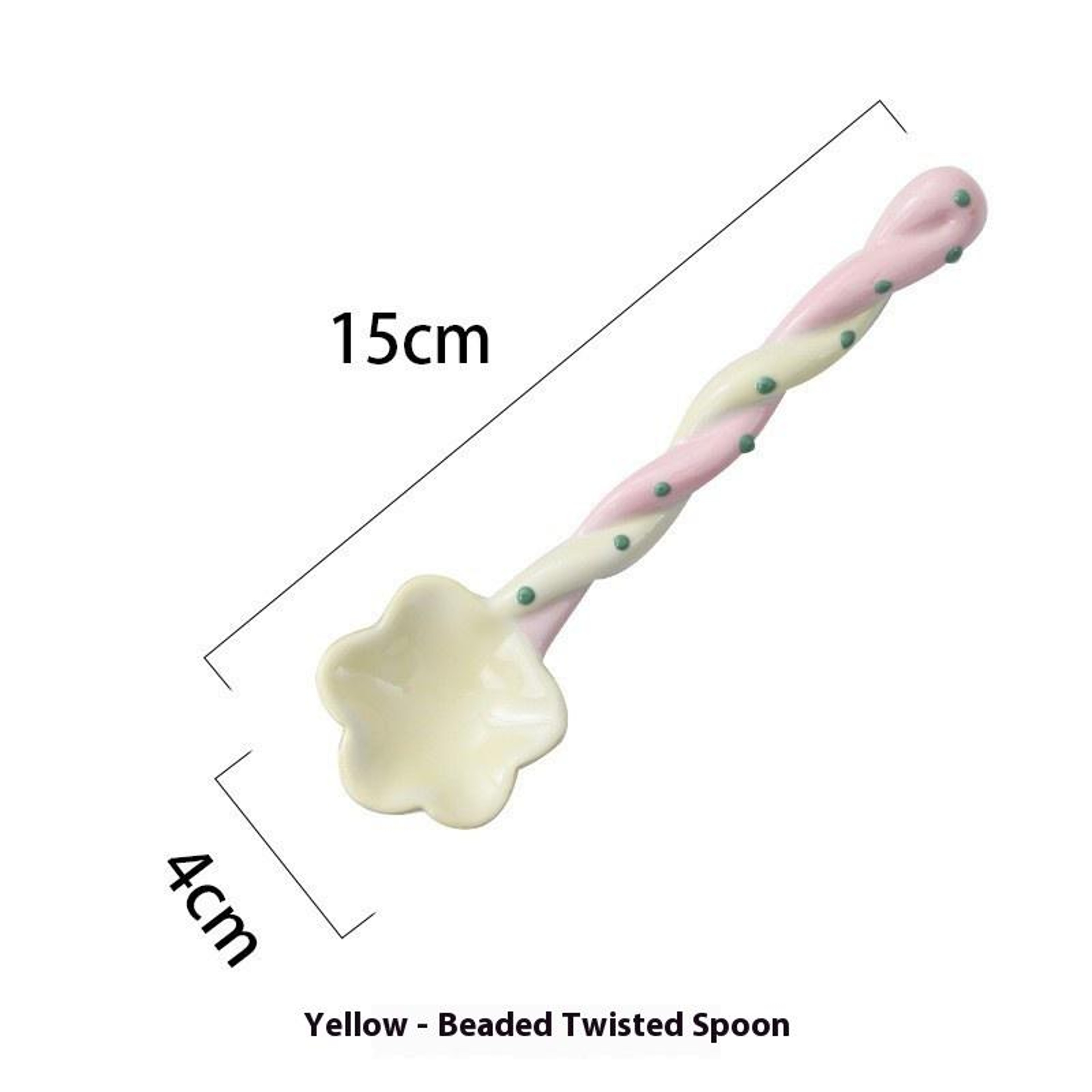 Ceramic Star  Flower Dessert Spoon Creative Long Handle Stirring Spoon 0