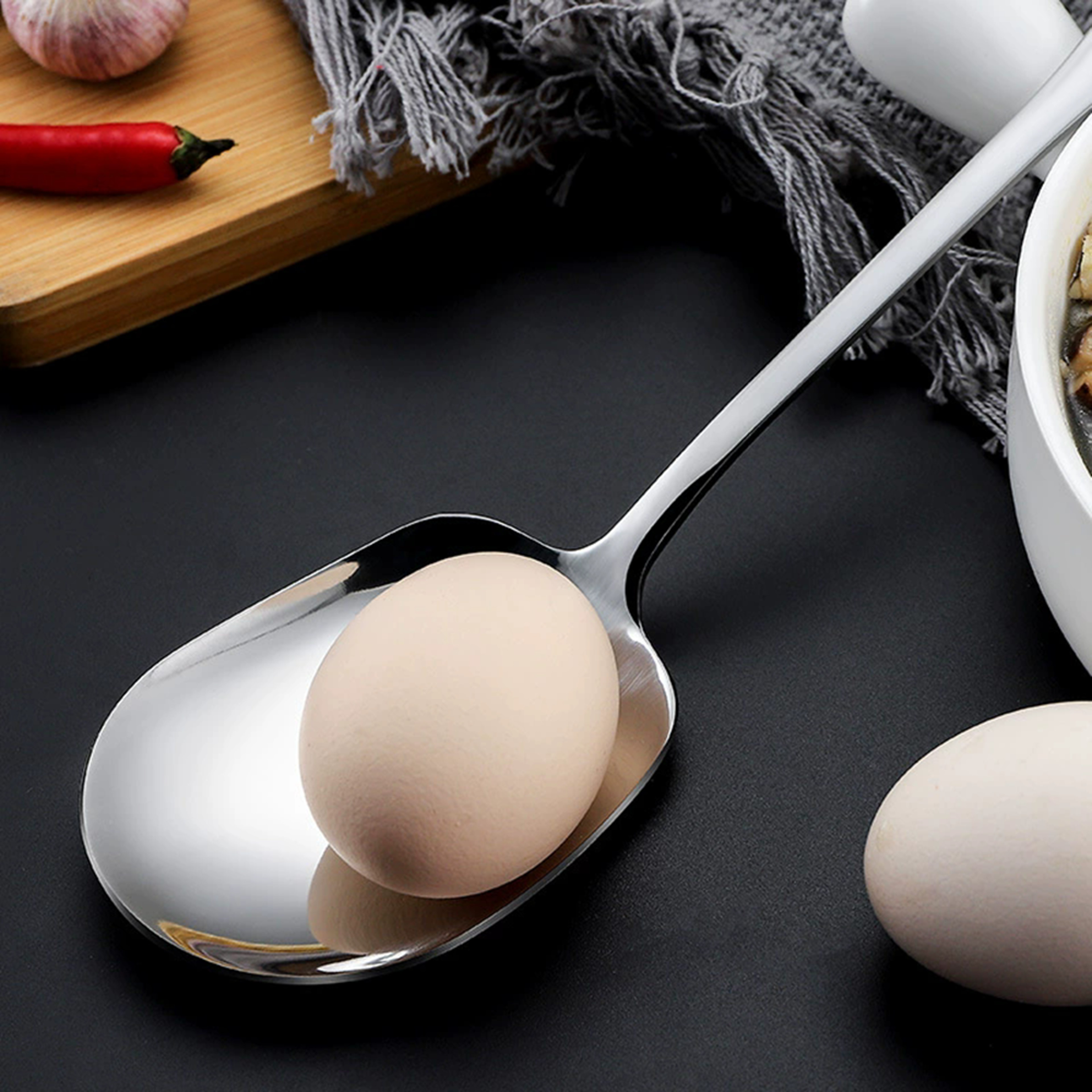 Premium Stainless Steel Rice  Salad Serving Spoon Ergonomic Kitchen Utensil 2