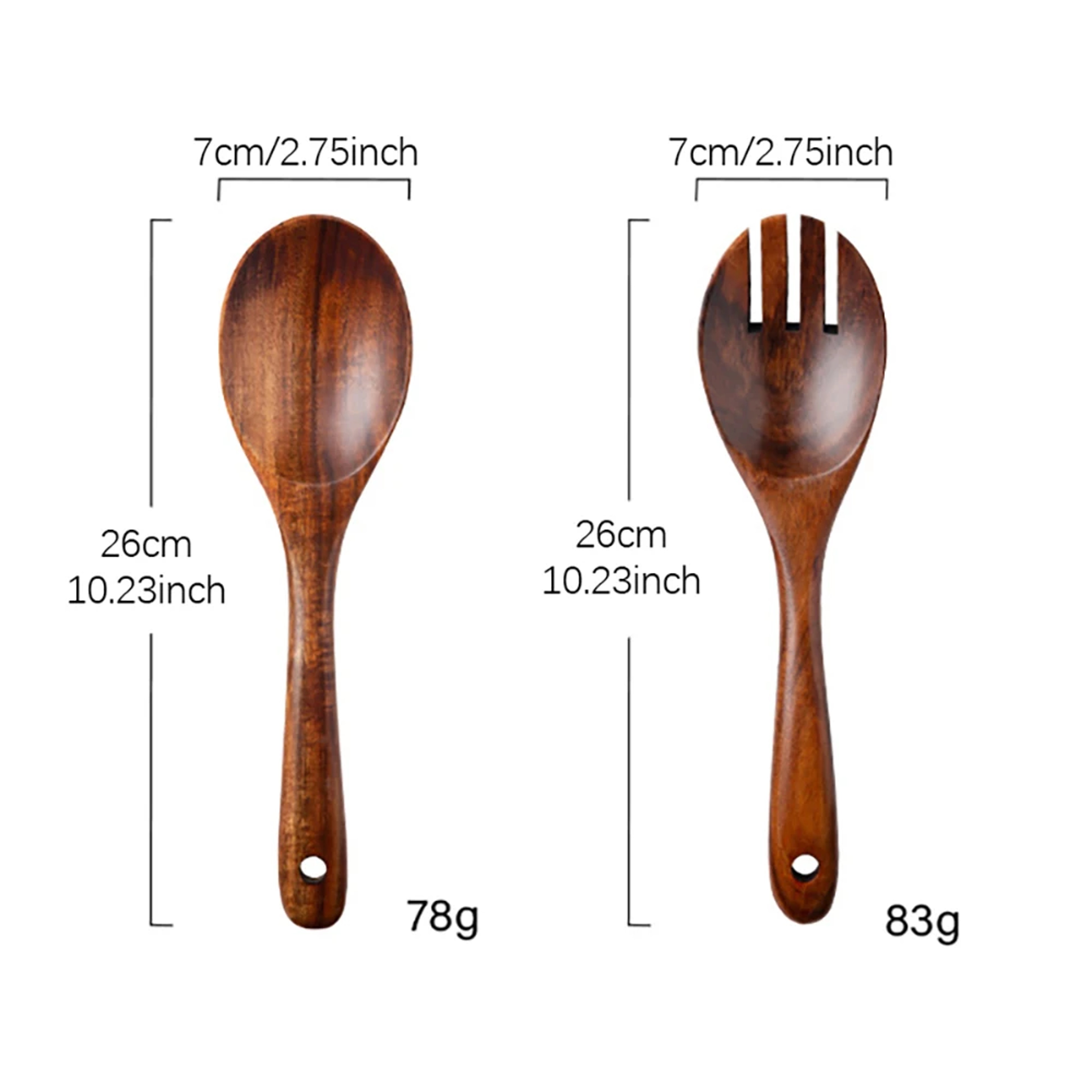 Premium Long Handle Wooden Cooking  Serving Spoon Set Natural Kitchen Utensils For Soup Salad  Ever 5