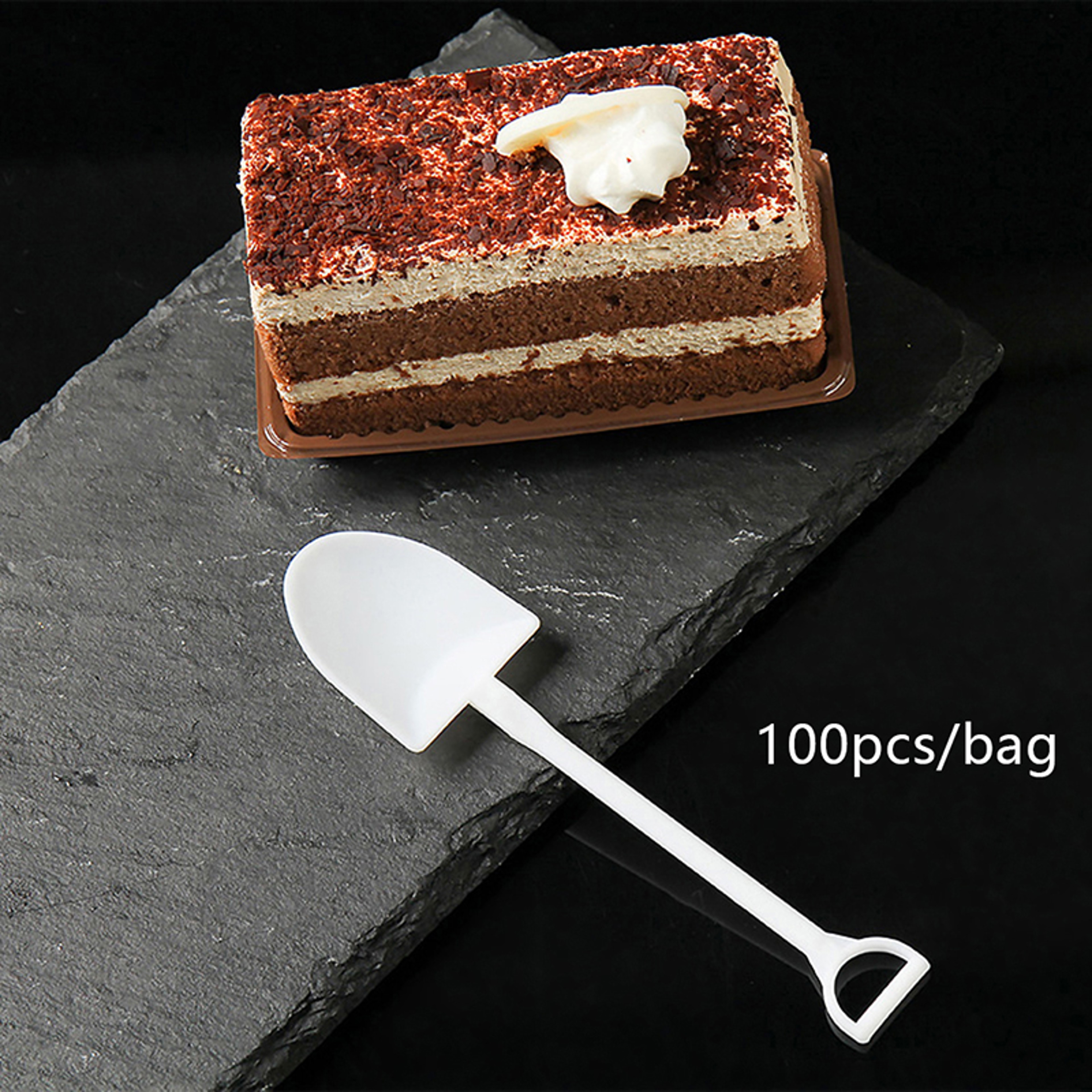 Disposable Creative Shovel Shape Mini Ice Cream Spoons Durable Plastic Dessert  Party Tableware 4