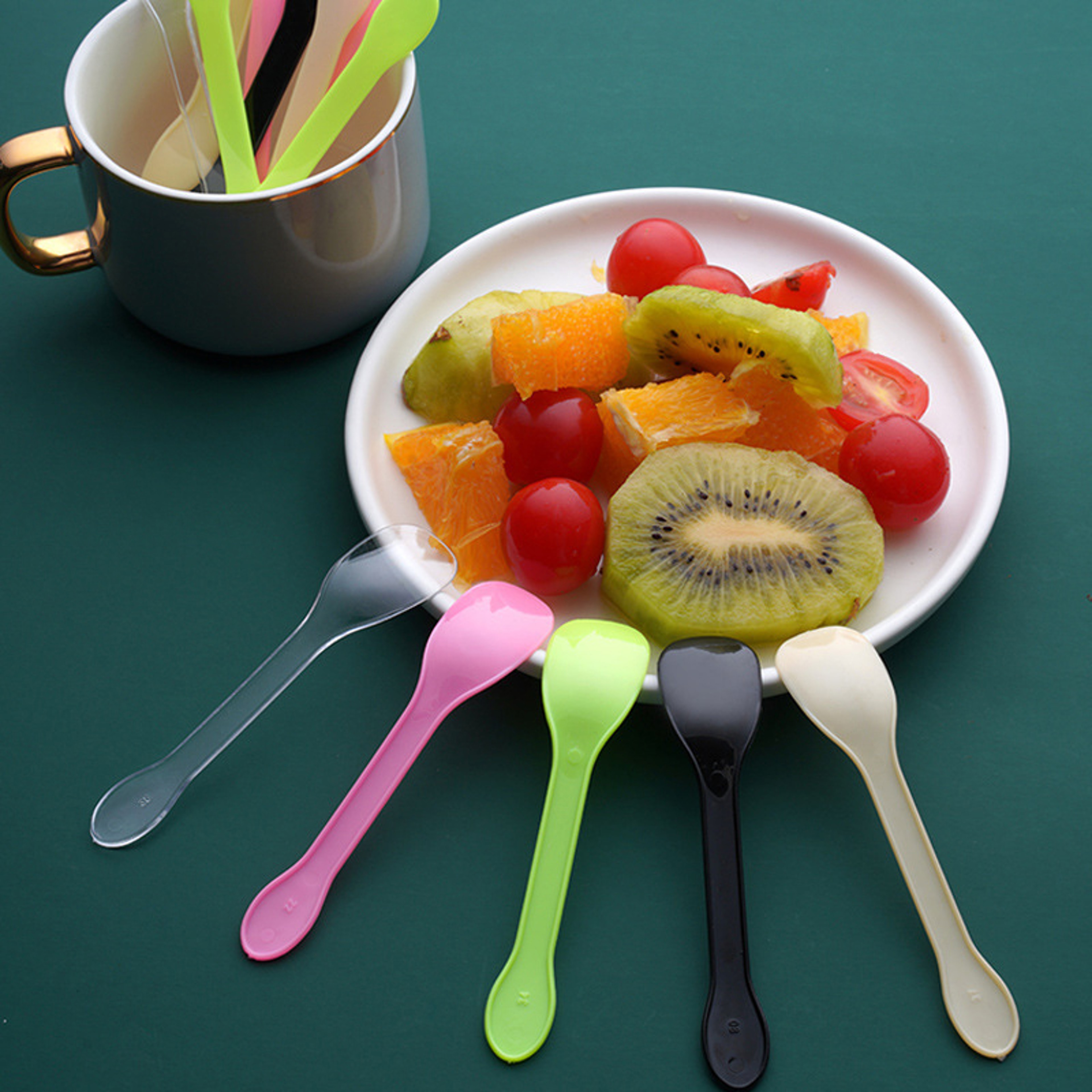 Party  Dessert Mini Plastic Spoons Disposable Dessert  Ice Cream Tasting Spoons 3