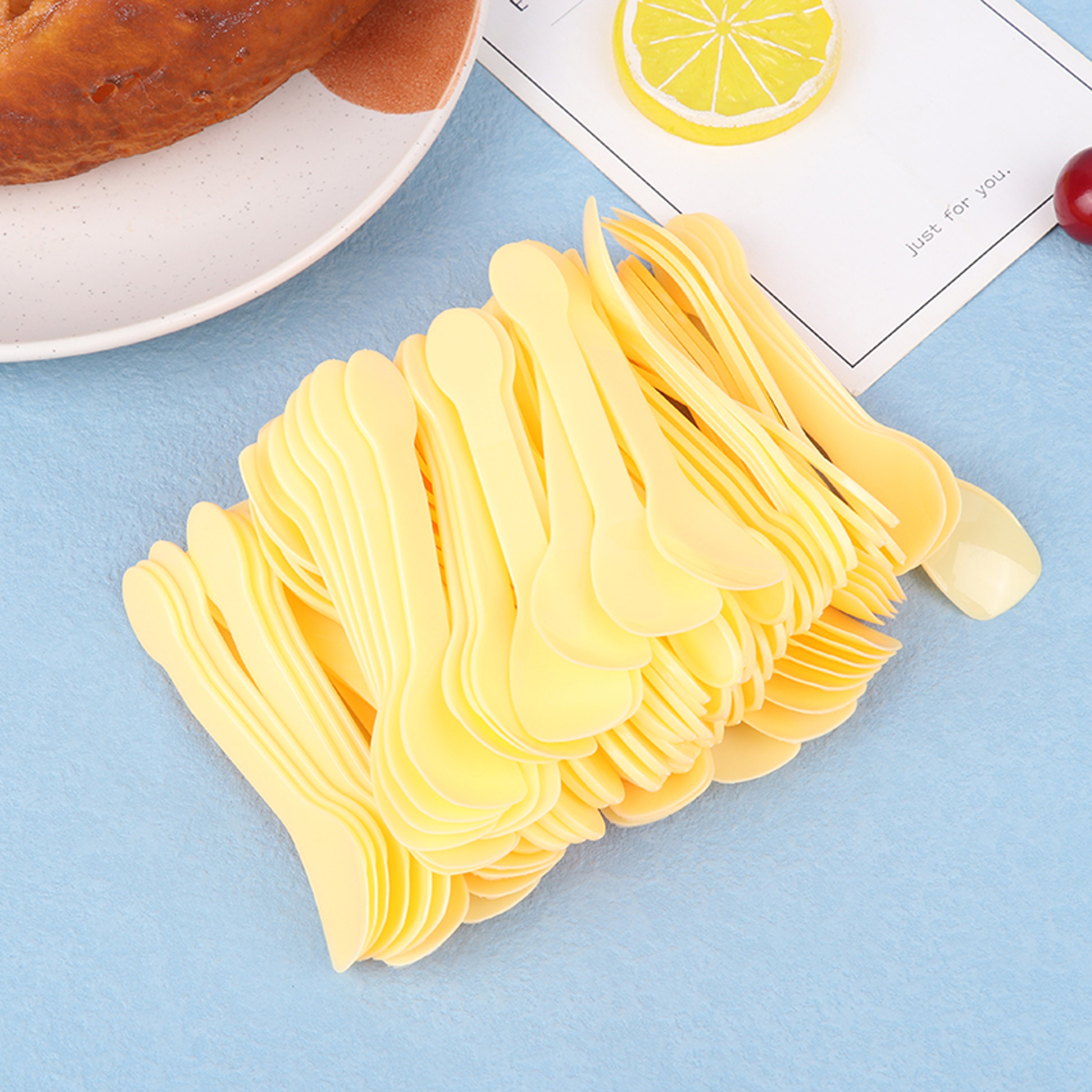 Party  Dessert Mini Plastic Spoons Disposable Dessert  Ice Cream Tasting Spoons 6