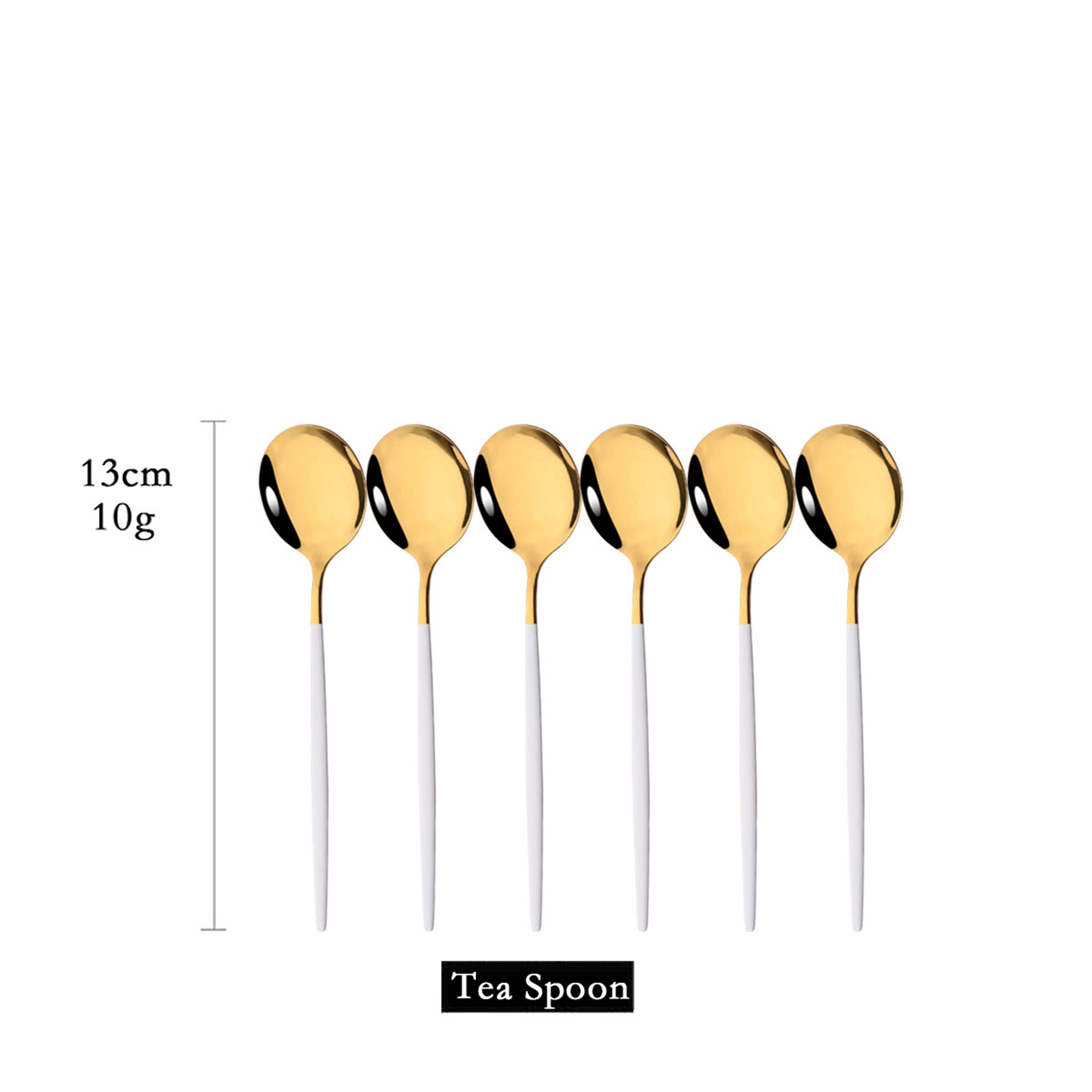 White Gold Stainless Steel Spoons Tea  Dessert Set 0