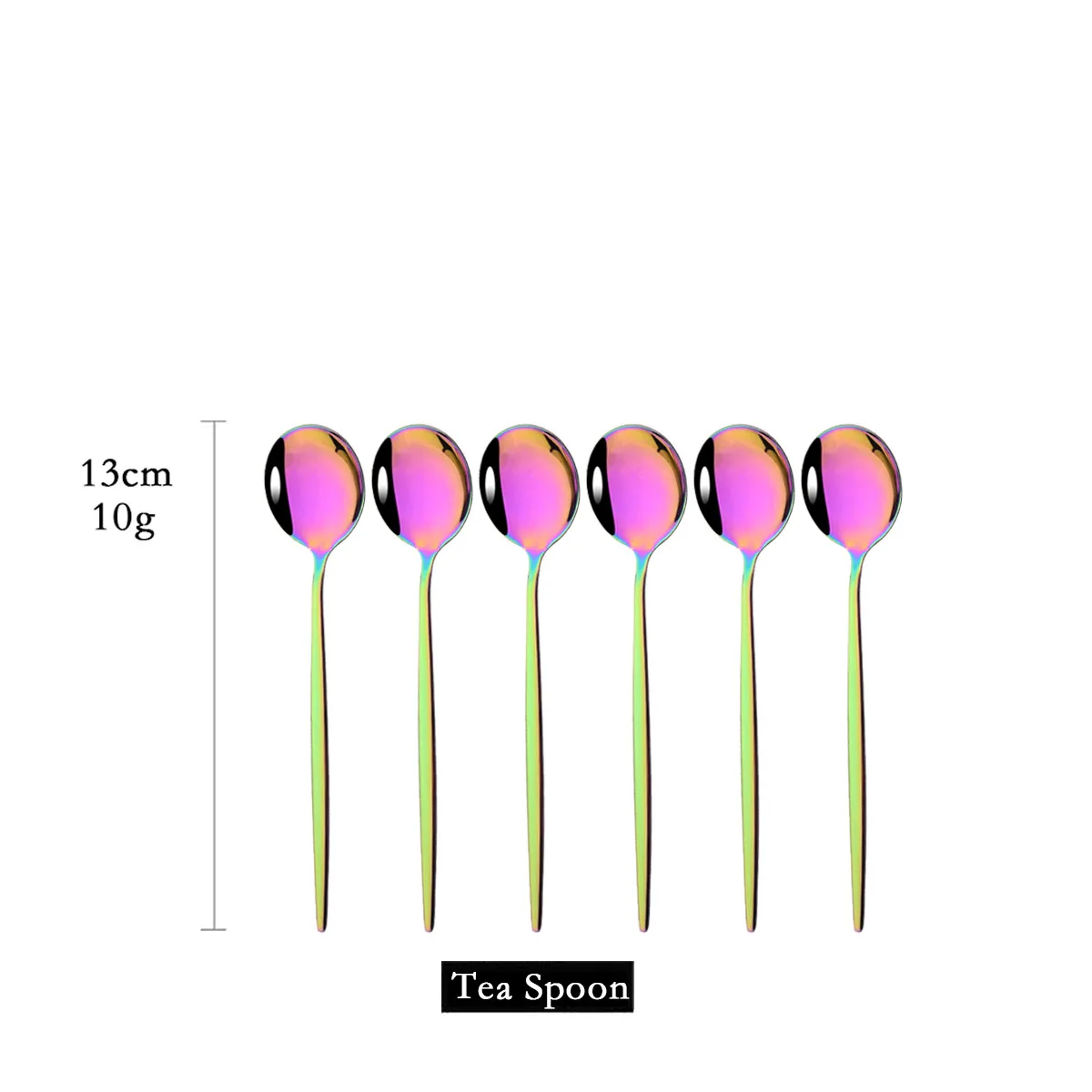White Gold Stainless Steel Spoons Tea  Dessert Set 7