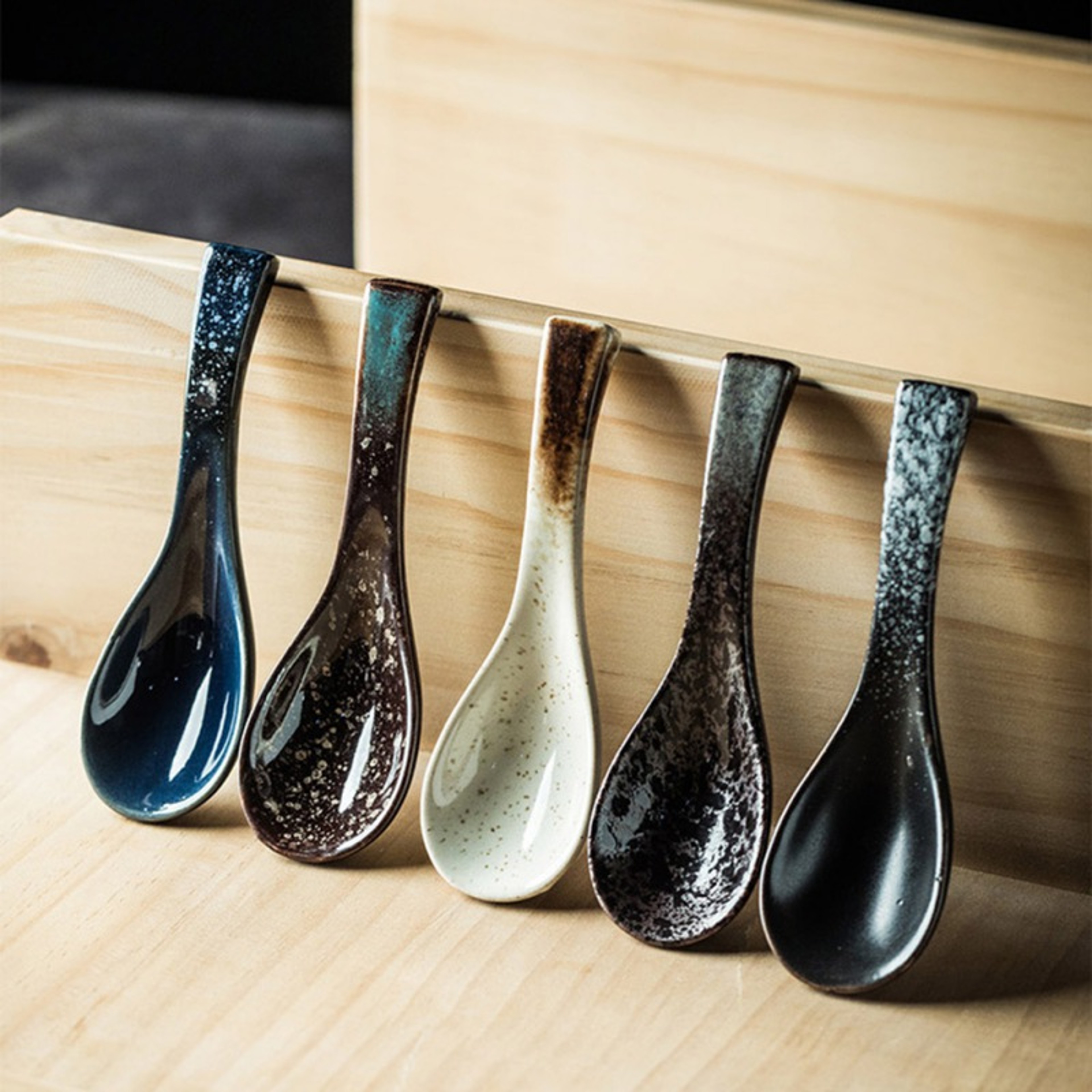 Retro Ceramic Soup  Rice Spoon Elegant Kitchen Serving Utensil 2