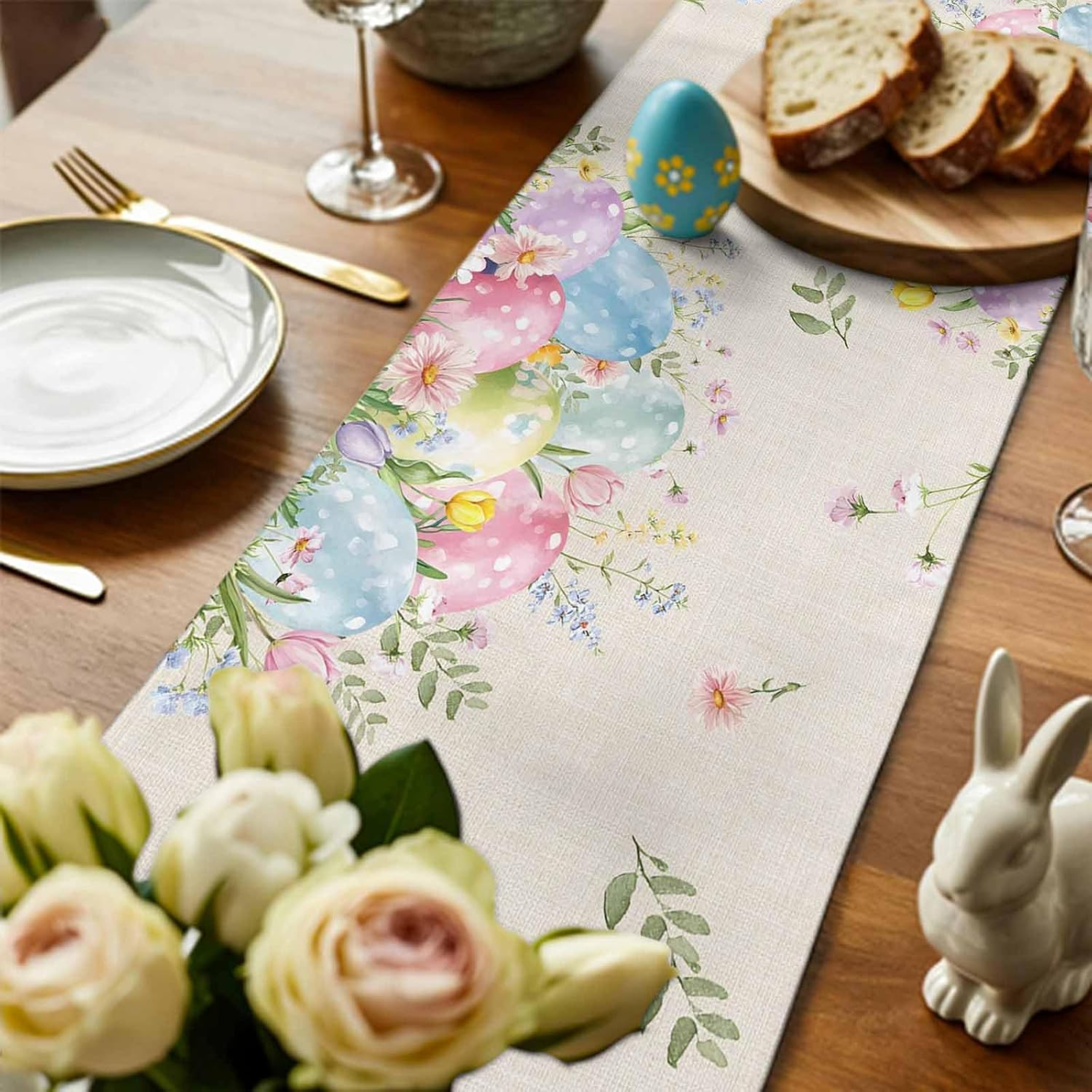 Premium Linen Easter Table Runner Reusable Spring Party Decor – view 4