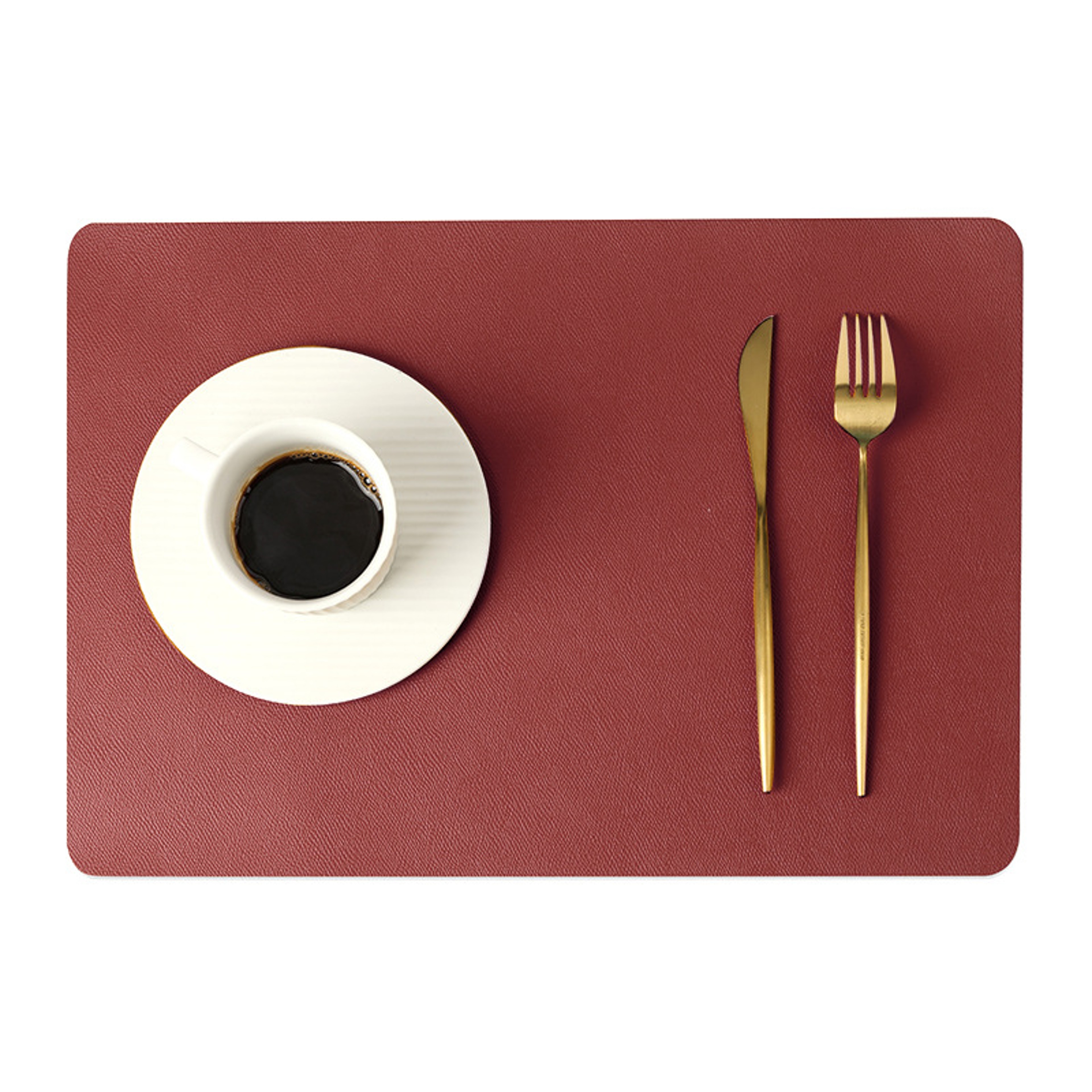Premium Nordic Double Sided Leather Placemats Waterproof  Heat Insulating Dining Mats 6