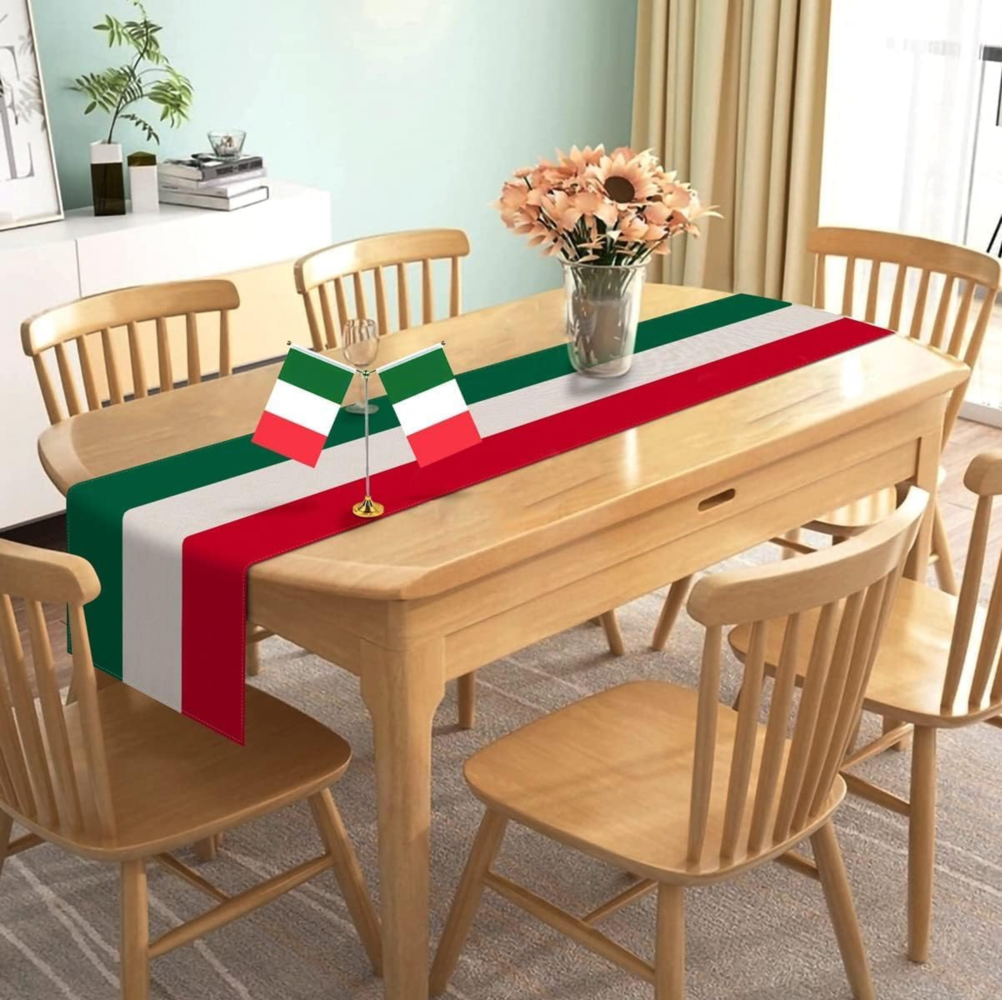 Italian Linen Table Runner Holiday & Farmhouse Kitchen Decor – view 2