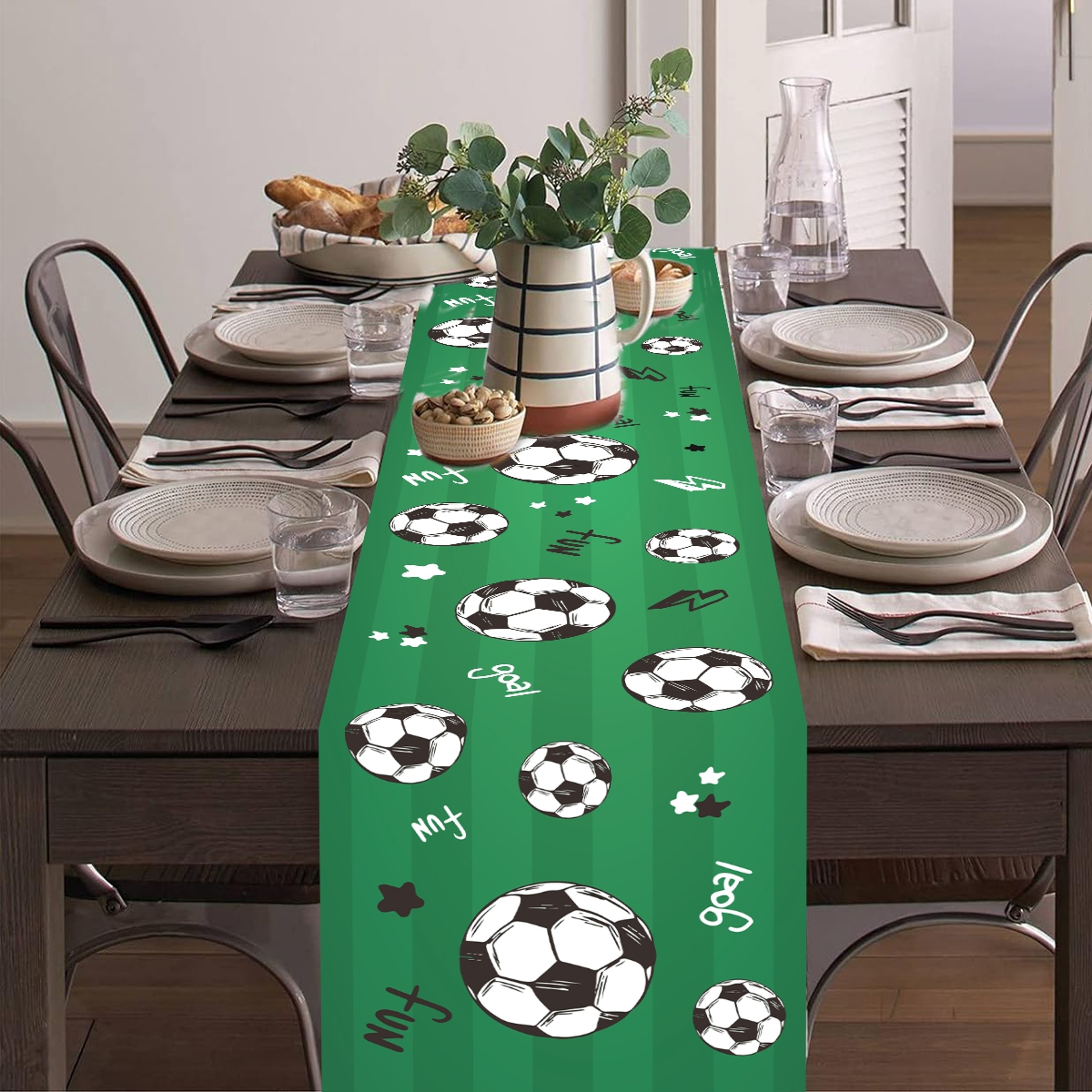 Championship Soccer Table Runner For Football Party Decorations And Sports Theme Table Decor 3