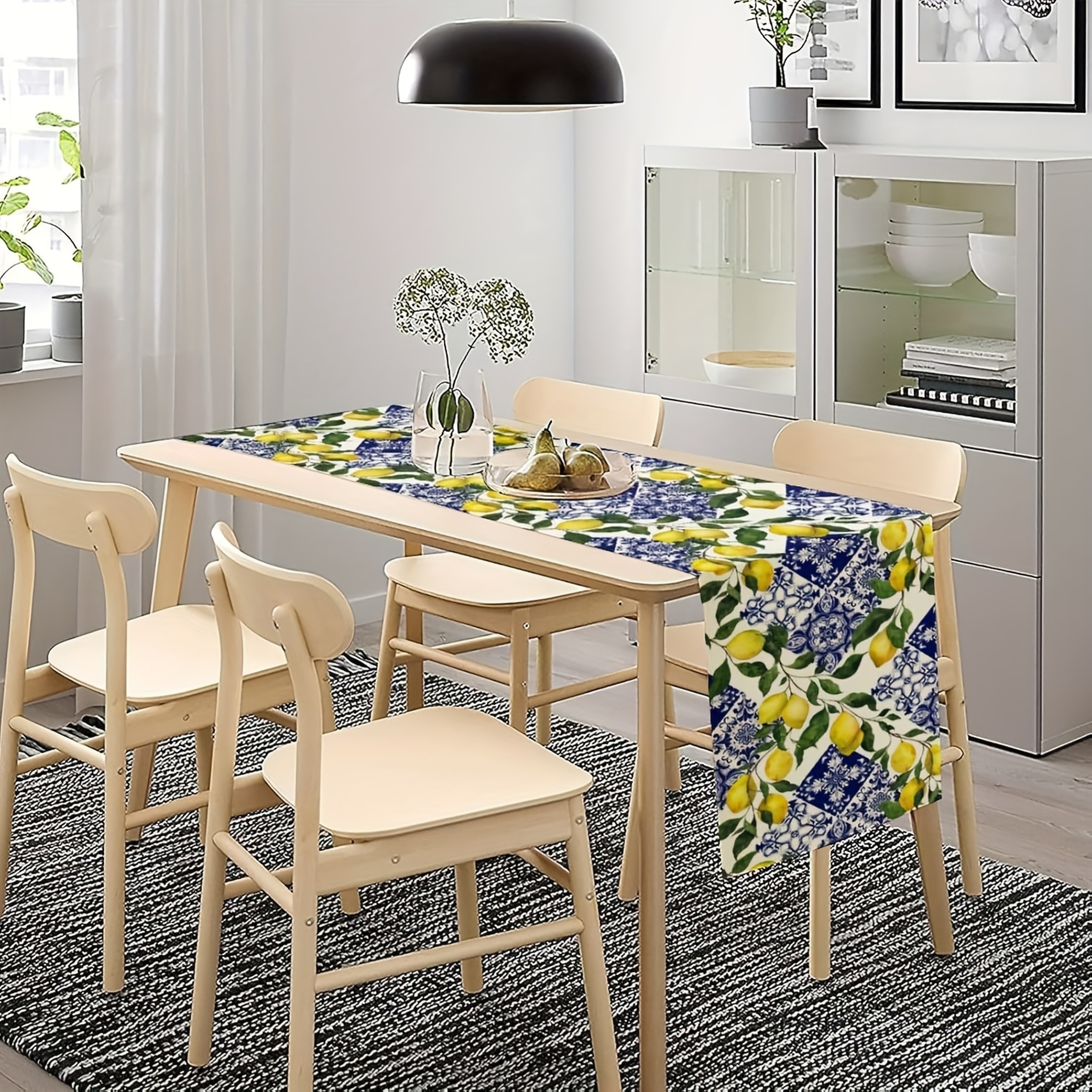 Mediterranean Lemon Table Runner Linen Farmhouse Decor For Summer Dining  Holiday Tables 1