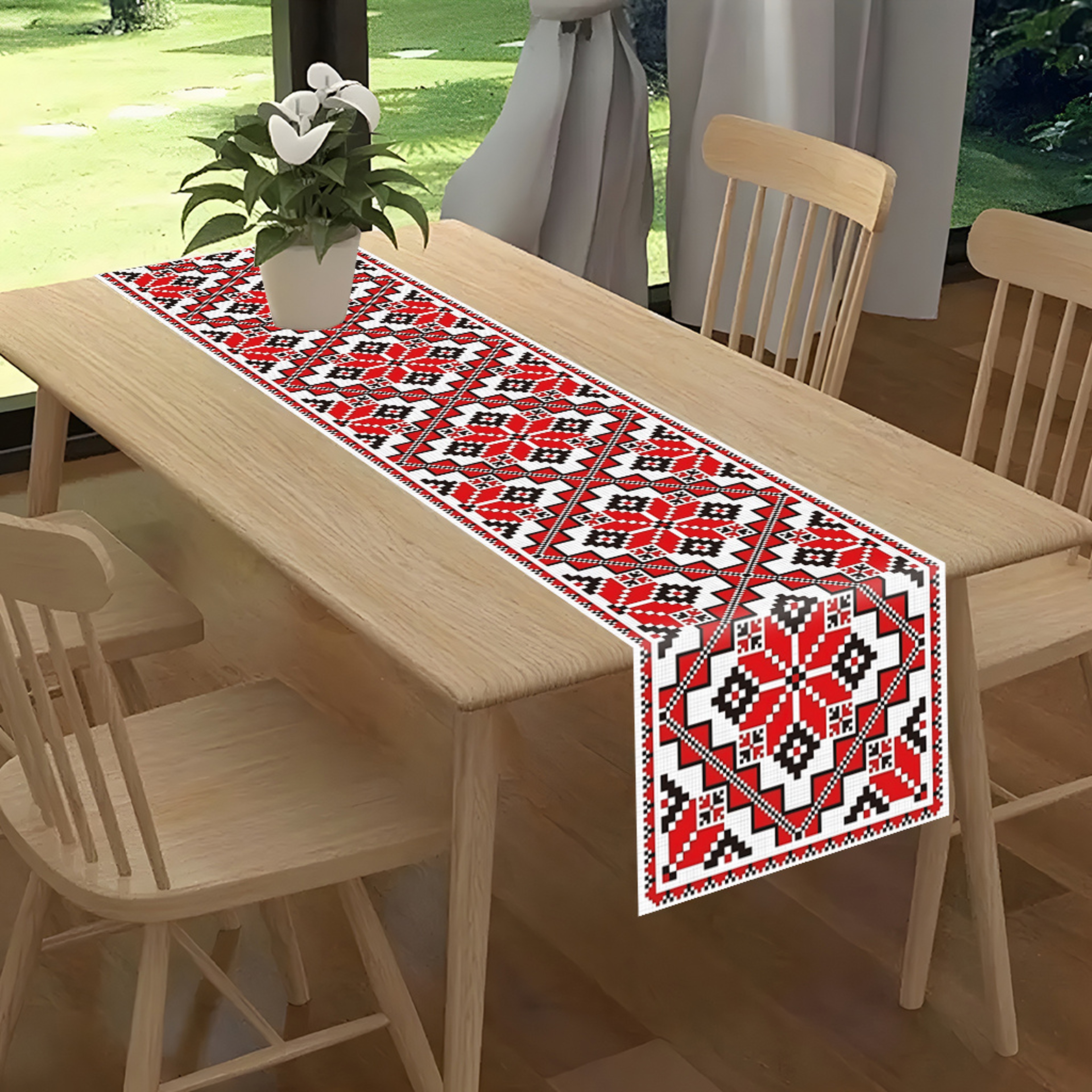Ethnic Geometric Table Runner for Dining & Kitchen Decor – view 4