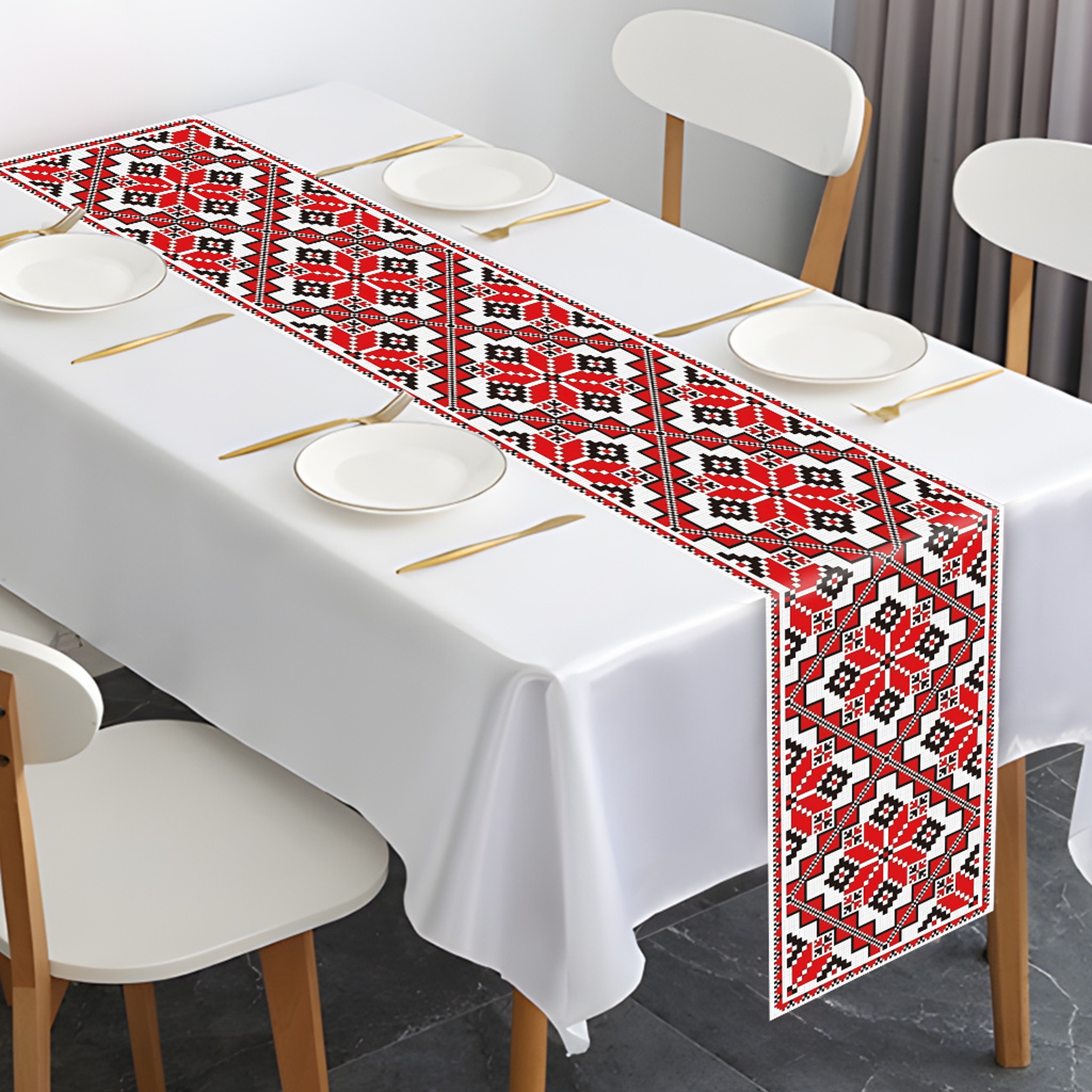 Ethnic Geometric Table Runner for Dining & Kitchen Decor – view 5