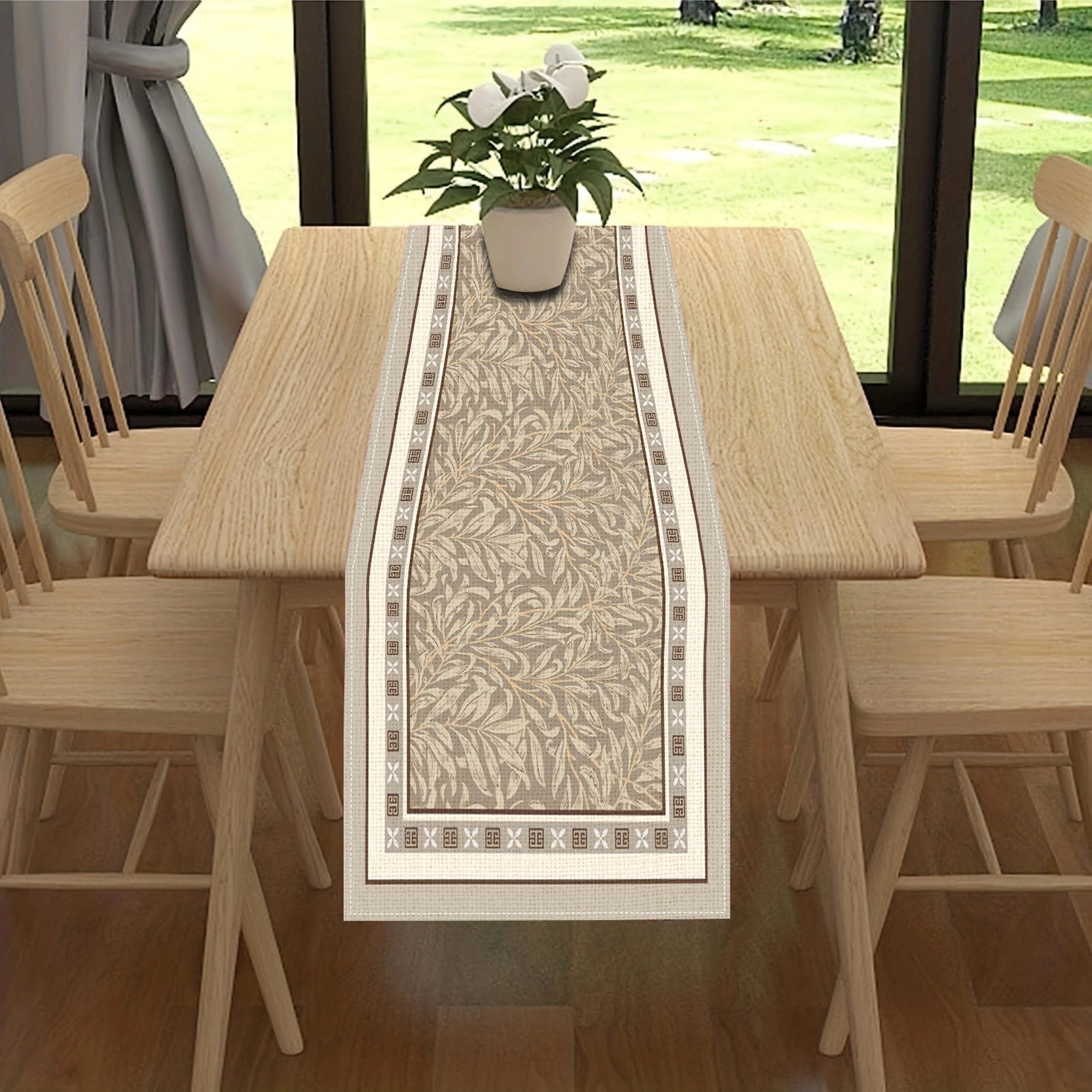 Elegant European Floral Table Runner For Farmhouse  Kitchen Decor 2