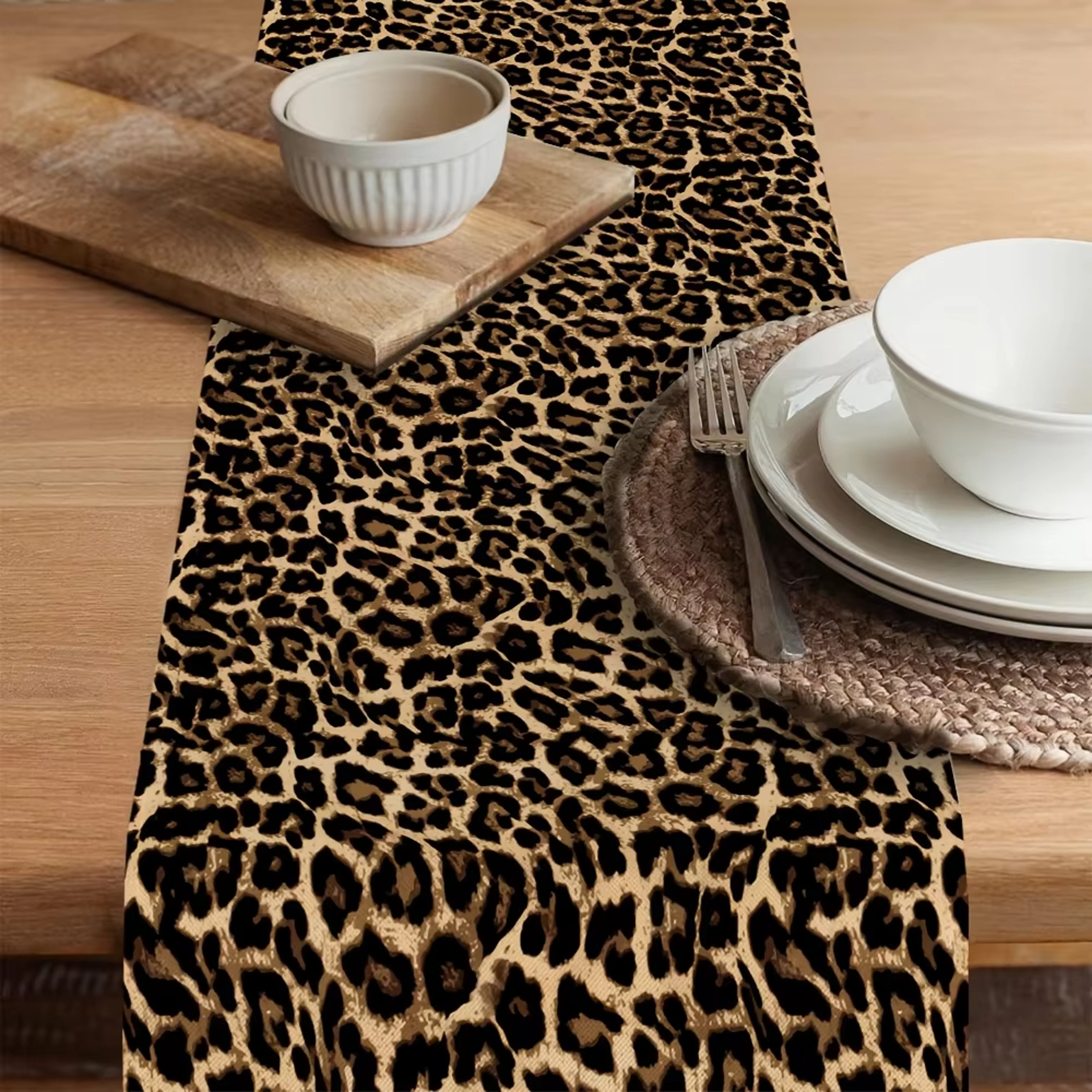 Luxury Leopard Print Table Runner For Farmhouse  Family Gatherings 1