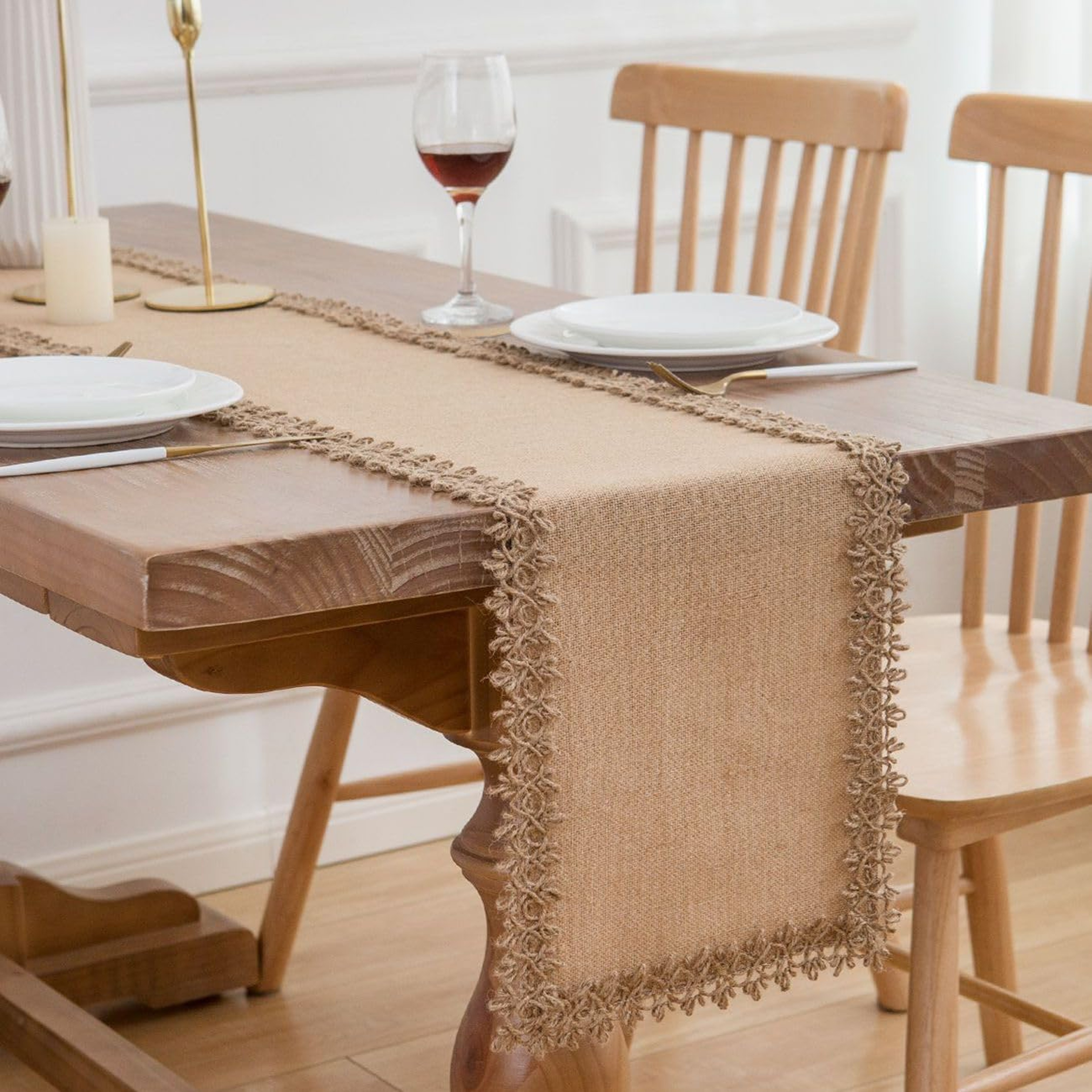 Rustic Jute Burlap Table Runner Vintage Wedding & Home Decor – view 4