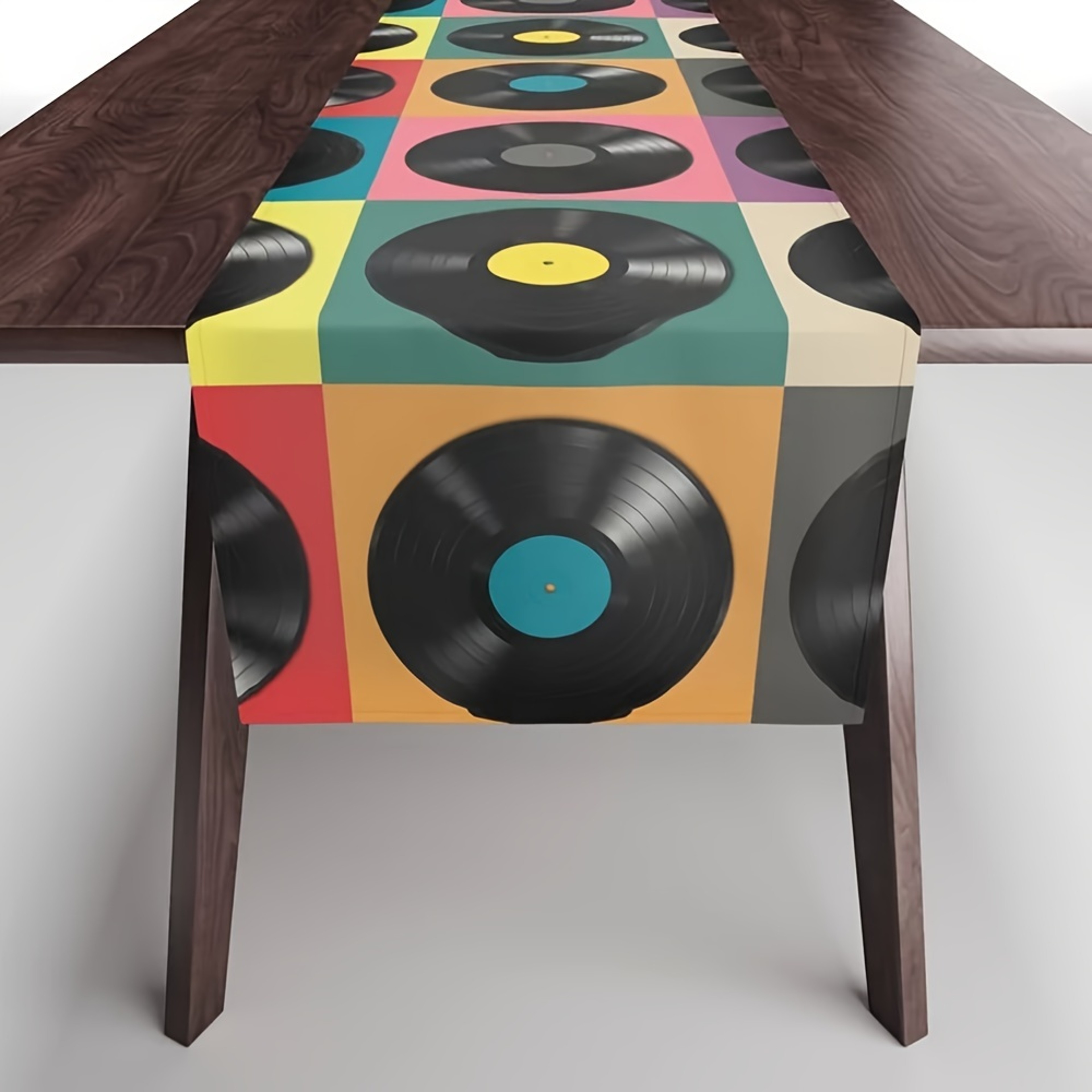 Vibrant Vinyl Record Table Runner for Wedding & Party Decor – view 1