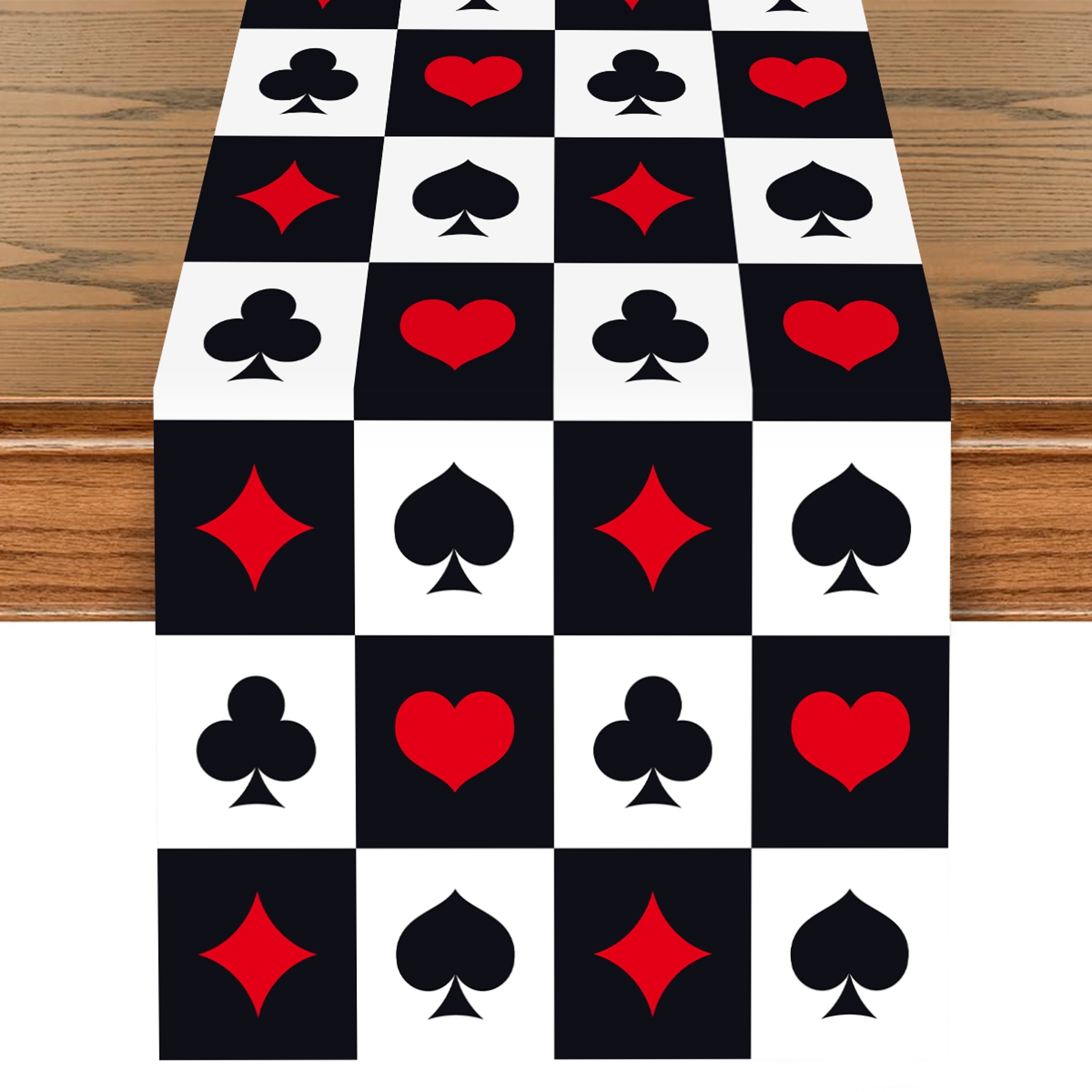 Premium Black  White Checkered Table Runner For Soccer Parties 1